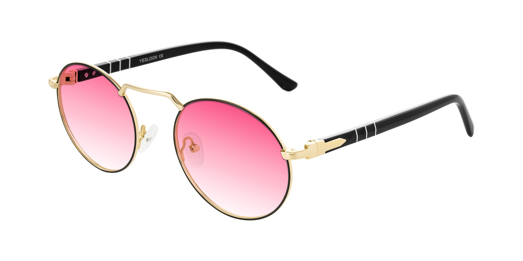 Angle of Parrong in Black/Gold with Pink Gradient Lenses