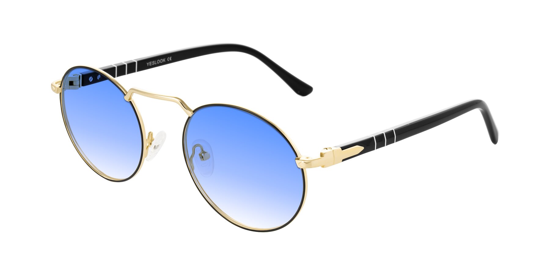 Angle of Parrong in Black/Gold with Blue Gradient Lenses