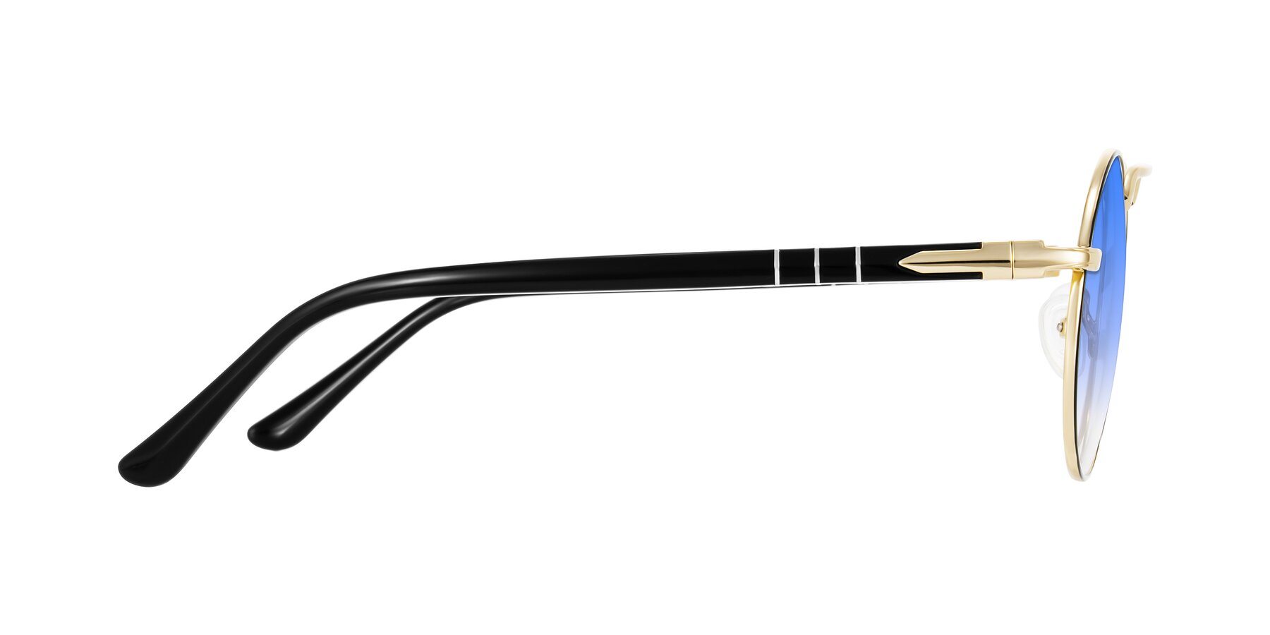 Side of Parrong in Black/Gold with Blue Gradient Lenses
