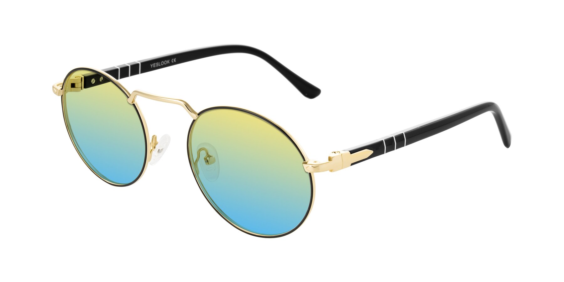 Angle of Parrong in Black/Gold with Yellow / Blue Gradient Lenses