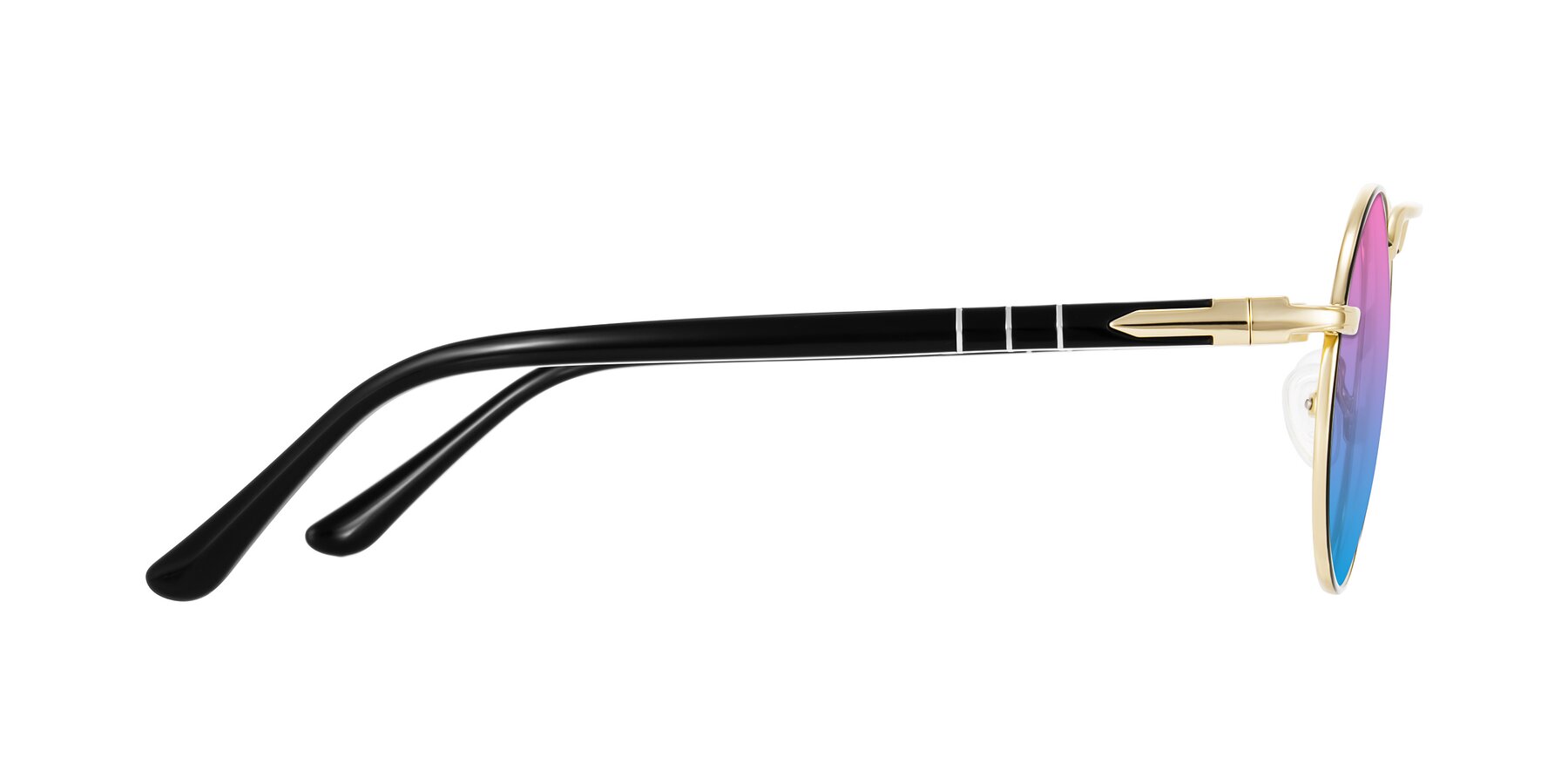 Side of Parrong in Black/Gold with Pink / Blue Gradient Lenses