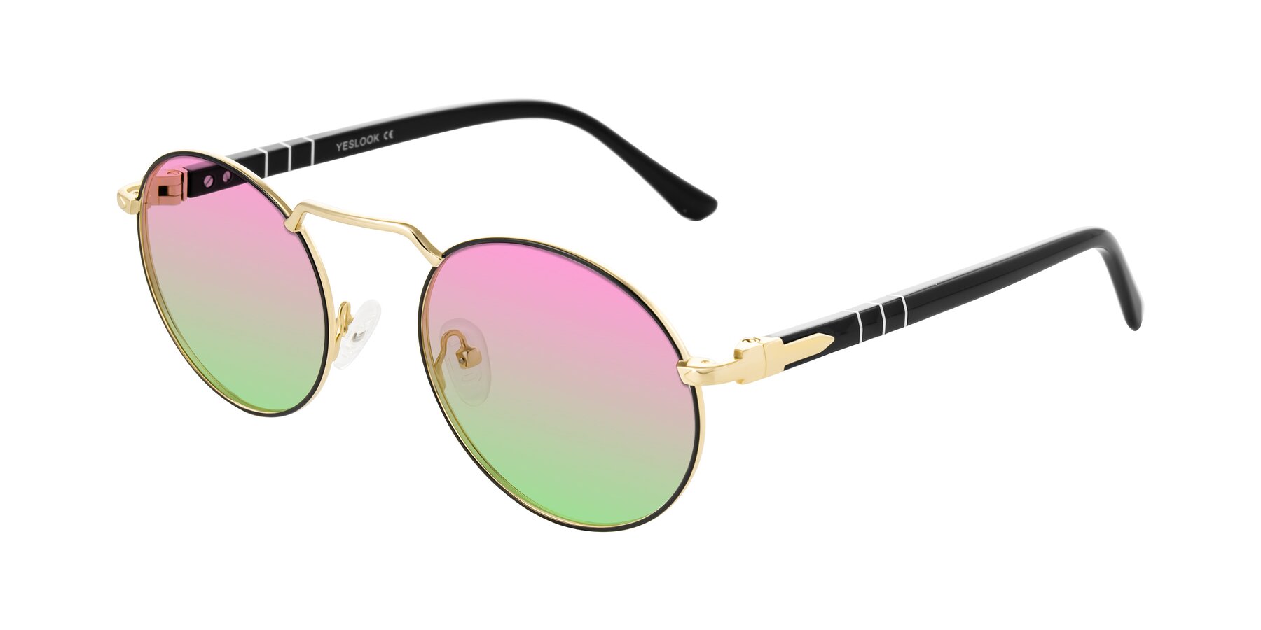Angle of Parrong in Black/Gold with Pink / Green Gradient Lenses