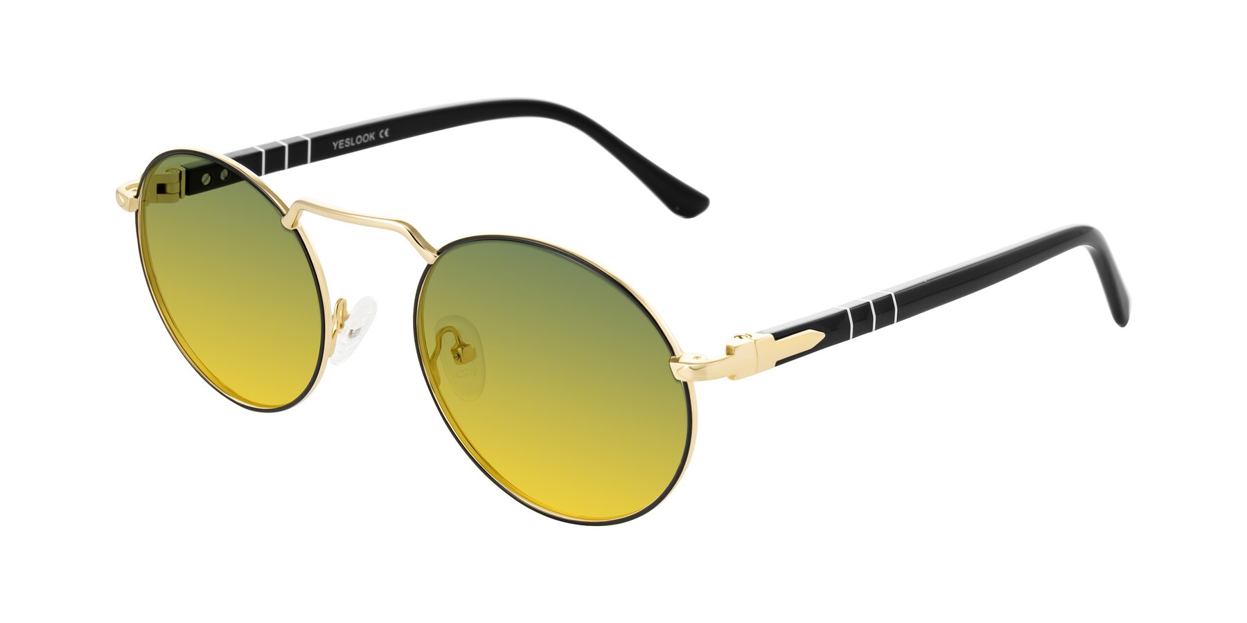 Angle of Parrong in Black/Gold with Green / Yellow Gradient Lenses