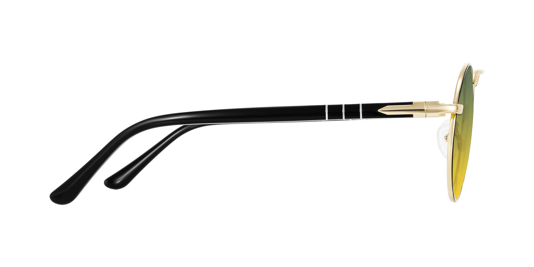 Side of Parrong in Black/Gold with Green / Yellow Gradient Lenses