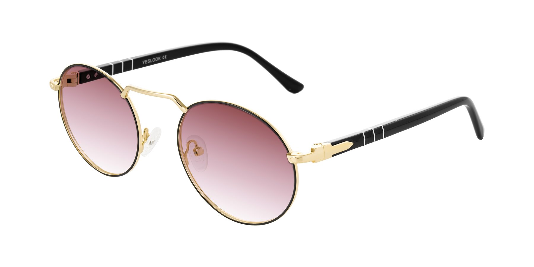 Angle of Parrong in Black/Gold with Garnet Gradient Lenses