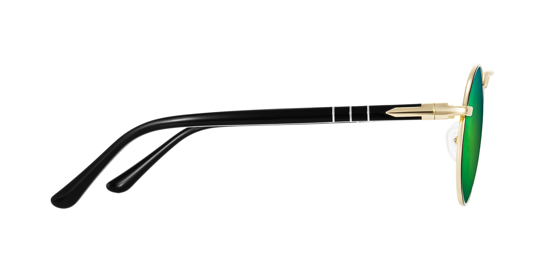 Side of Parrong in Black/Gold with Green Mirrored Lenses