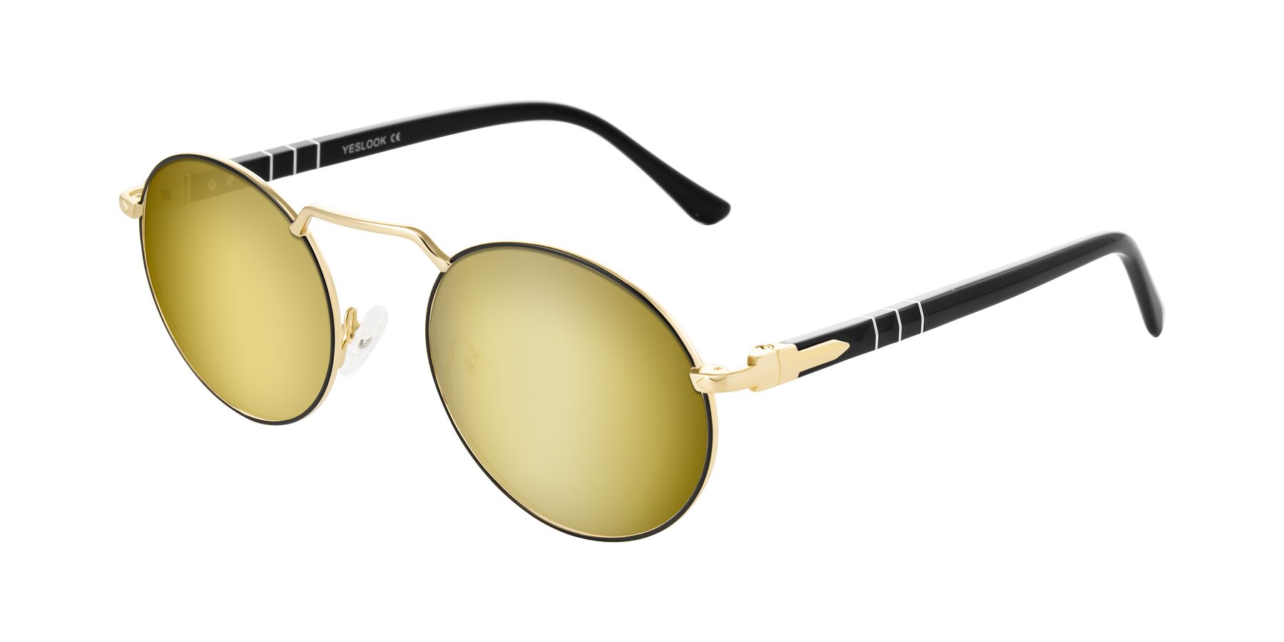 Angle of Parrong in Black/Gold with Gold Mirrored Lenses