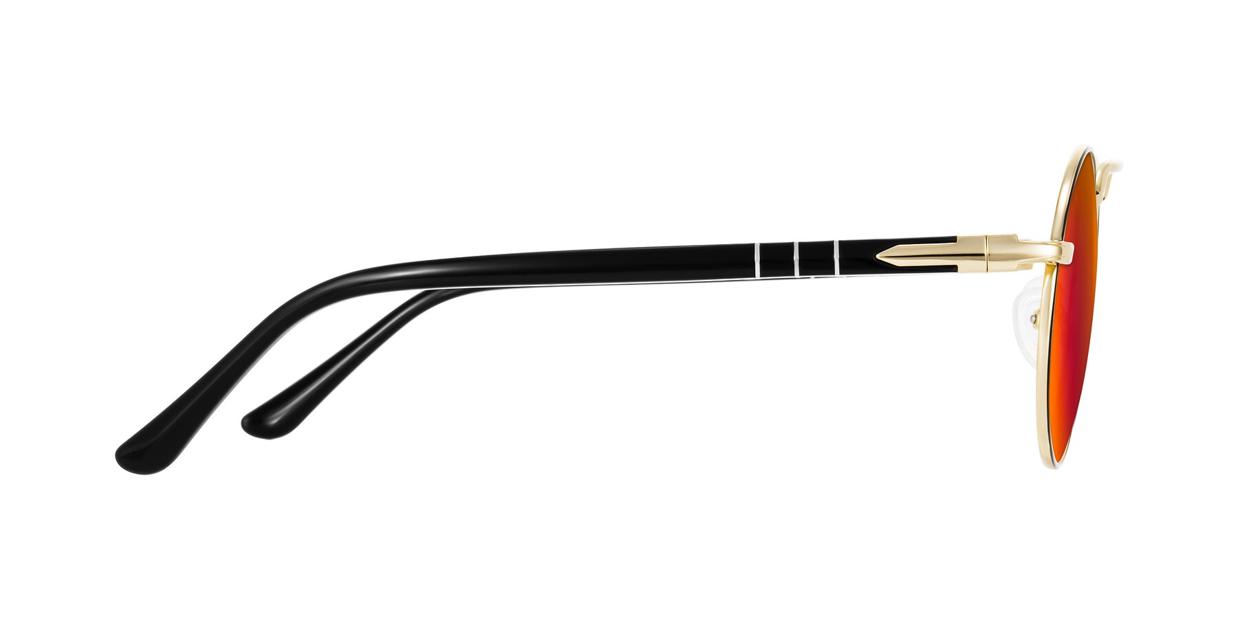 Side of Parrong in Black/Gold with Red Gold Mirrored Lenses