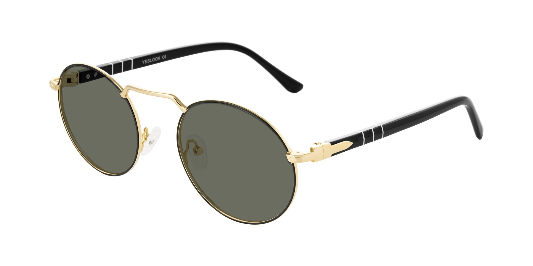 Angle of Parrong in Black/Gold with Gray Polarized Lenses