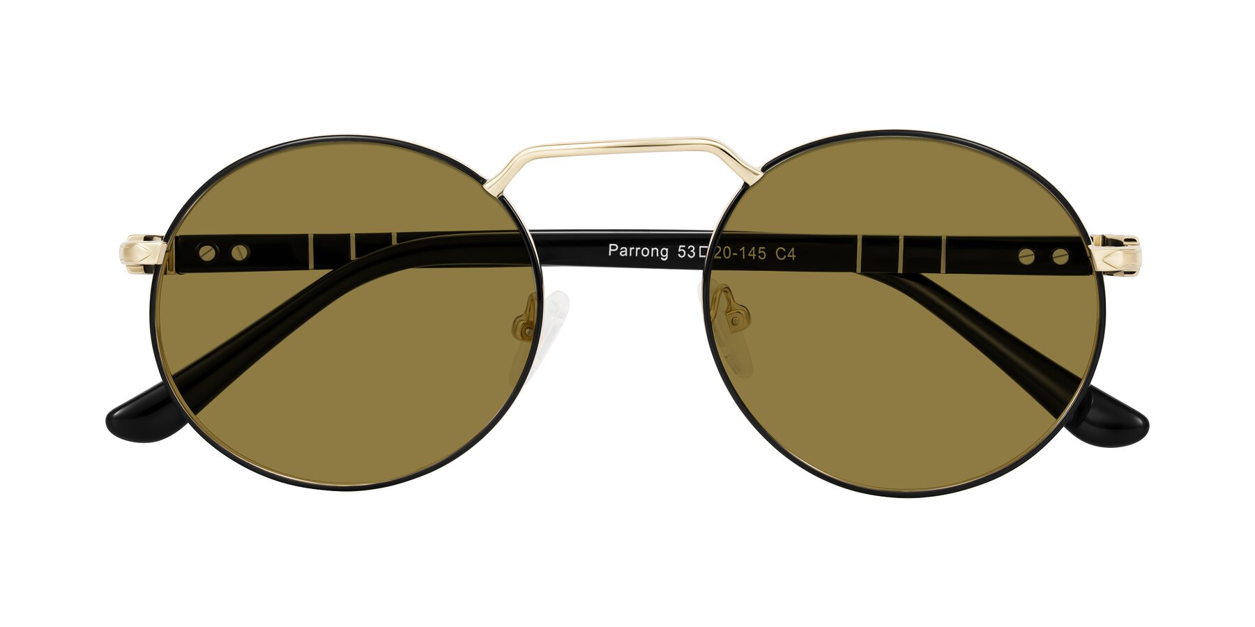 Folded Front of Parrong in Black/Gold with Brown Polarized Lenses