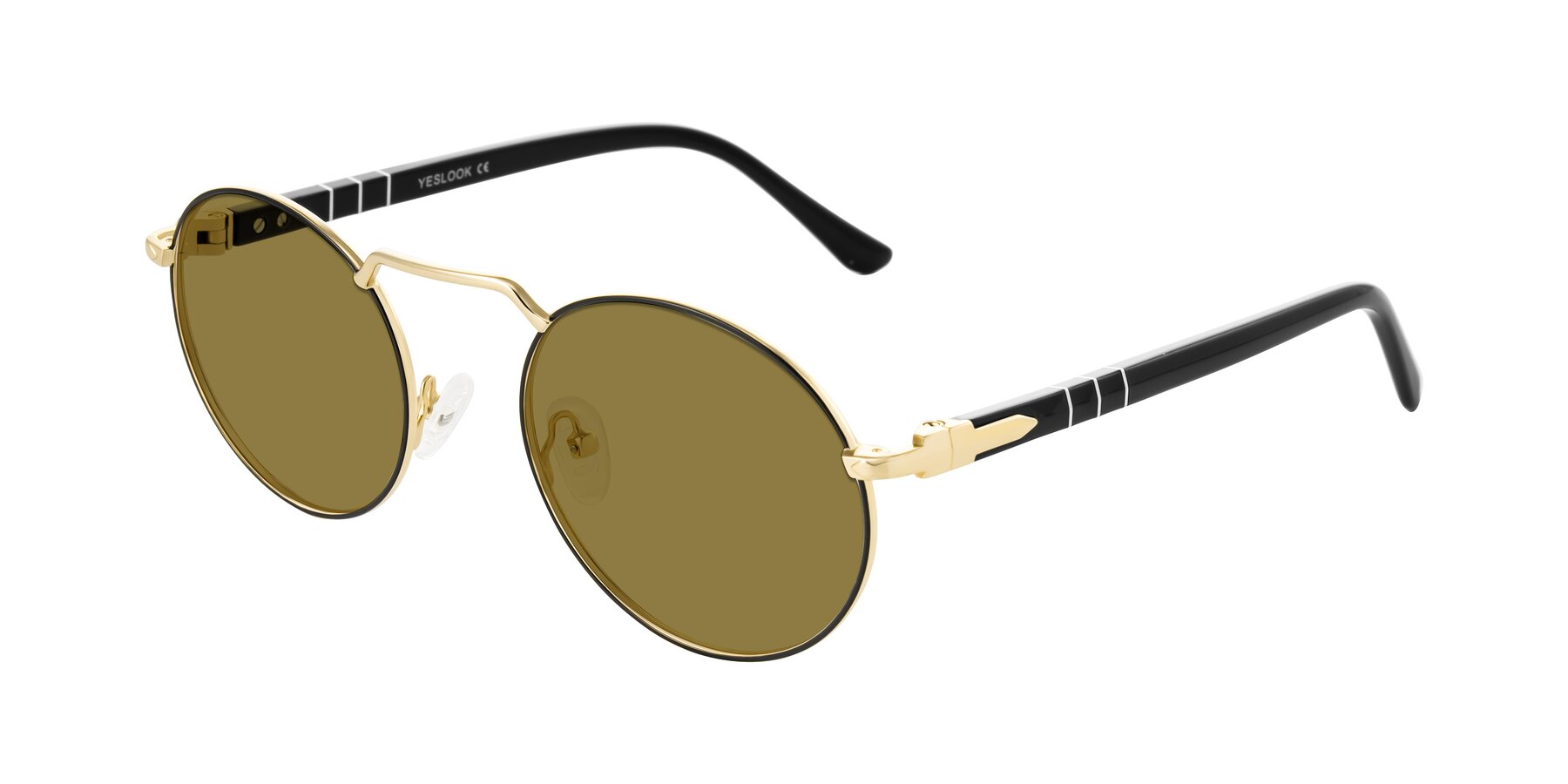 Angle of Parrong in Black/Gold with Brown Polarized Lenses