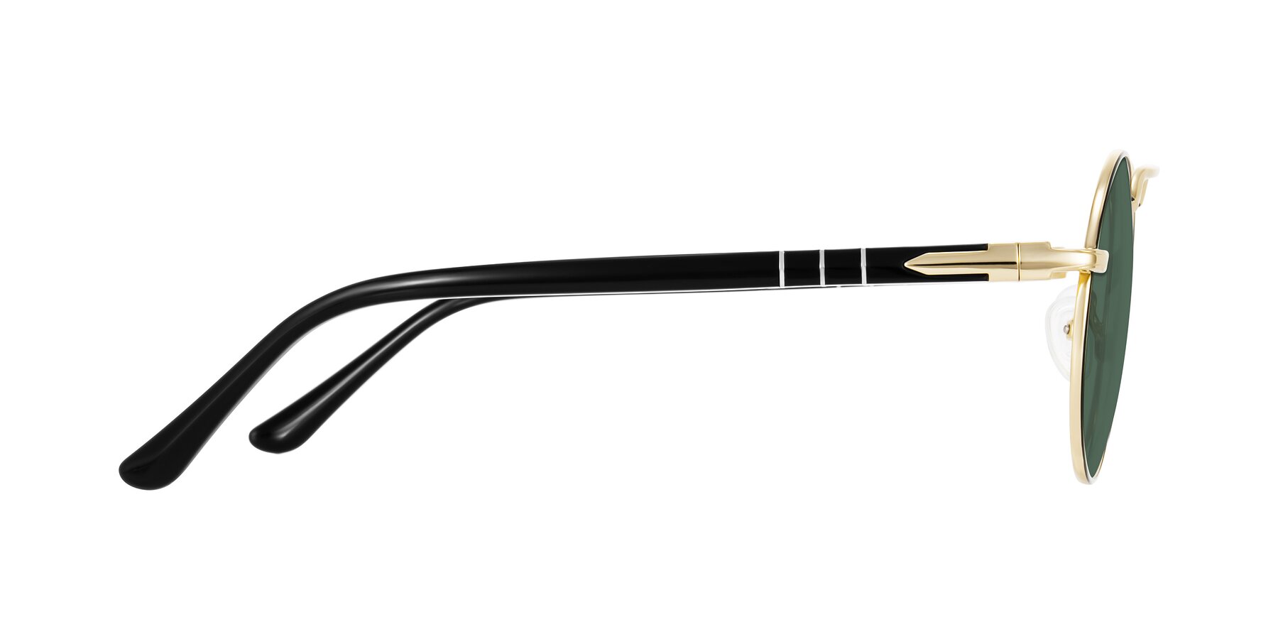 Side of Parrong in Black/Gold with Green Polarized Lenses