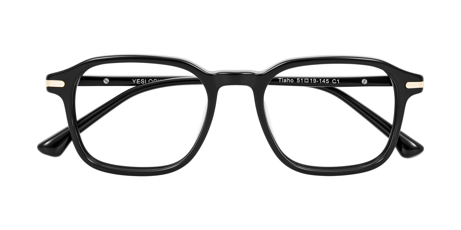 Folded Front of Tlaho in Black with Clear Blue Light Blocking Lenses
