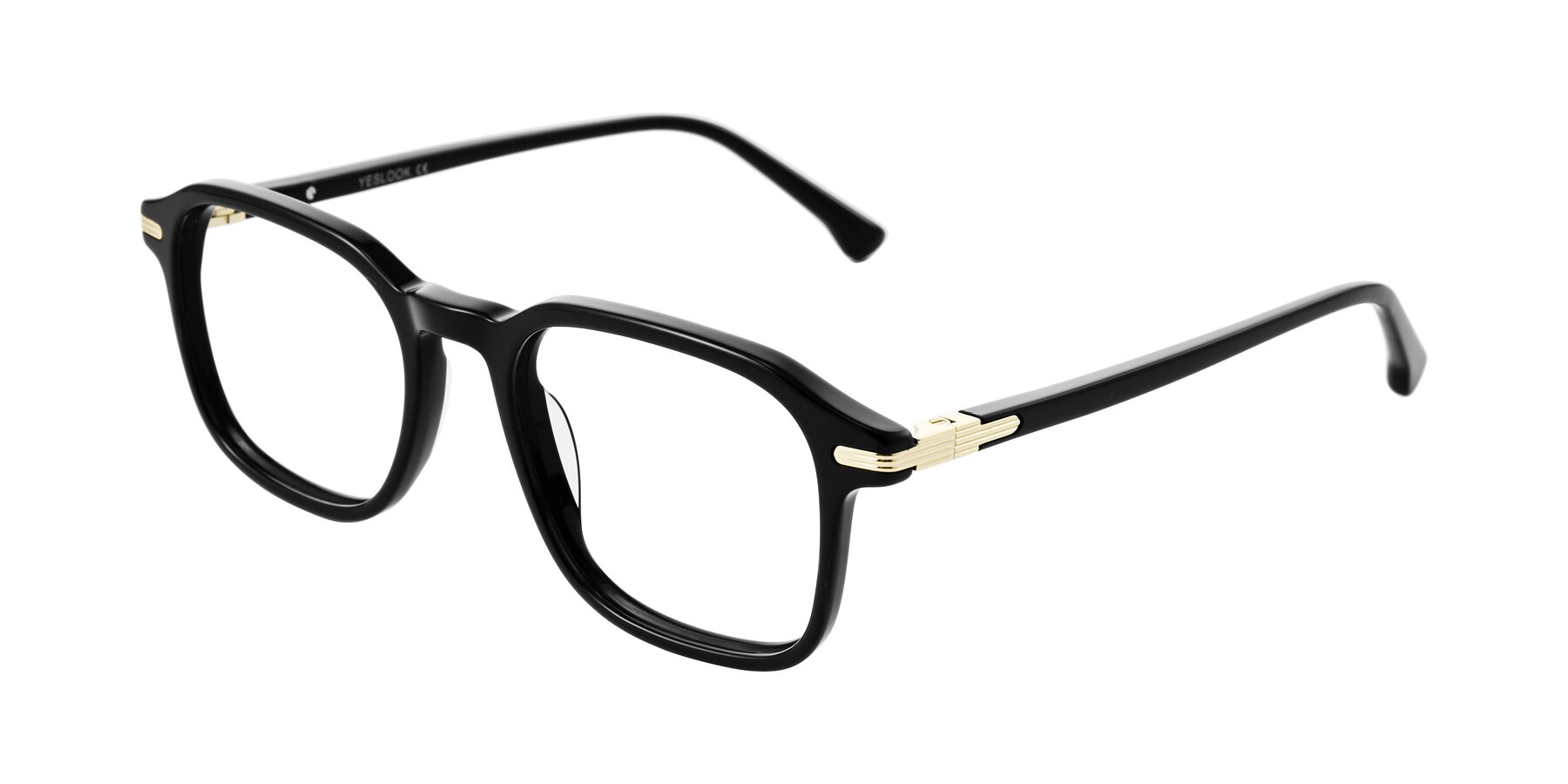 Angle of Tlaho in Black with Clear Blue Light Blocking Lenses