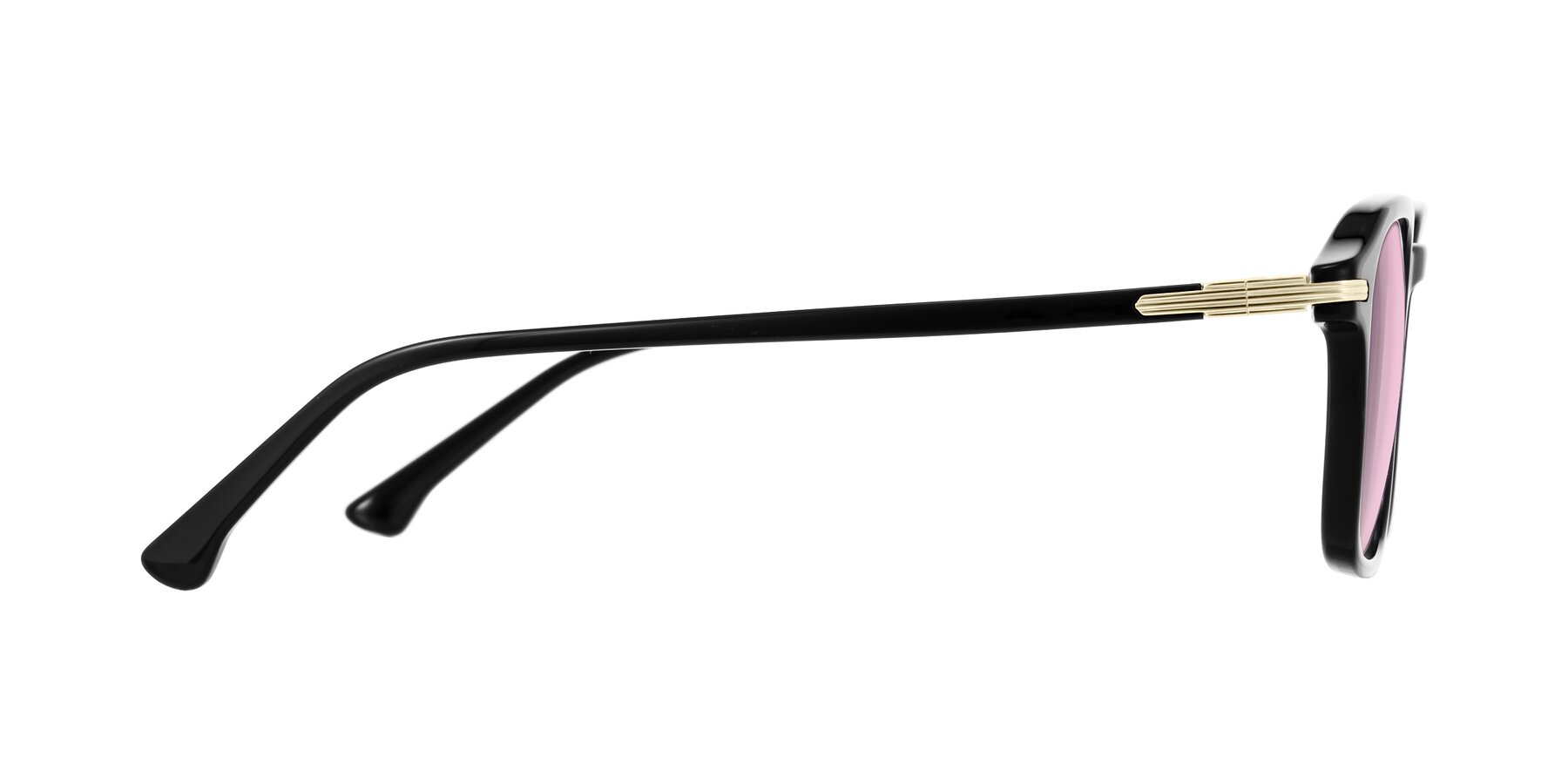 Side of Tlaho in Black with Light Pink Tinted Lenses