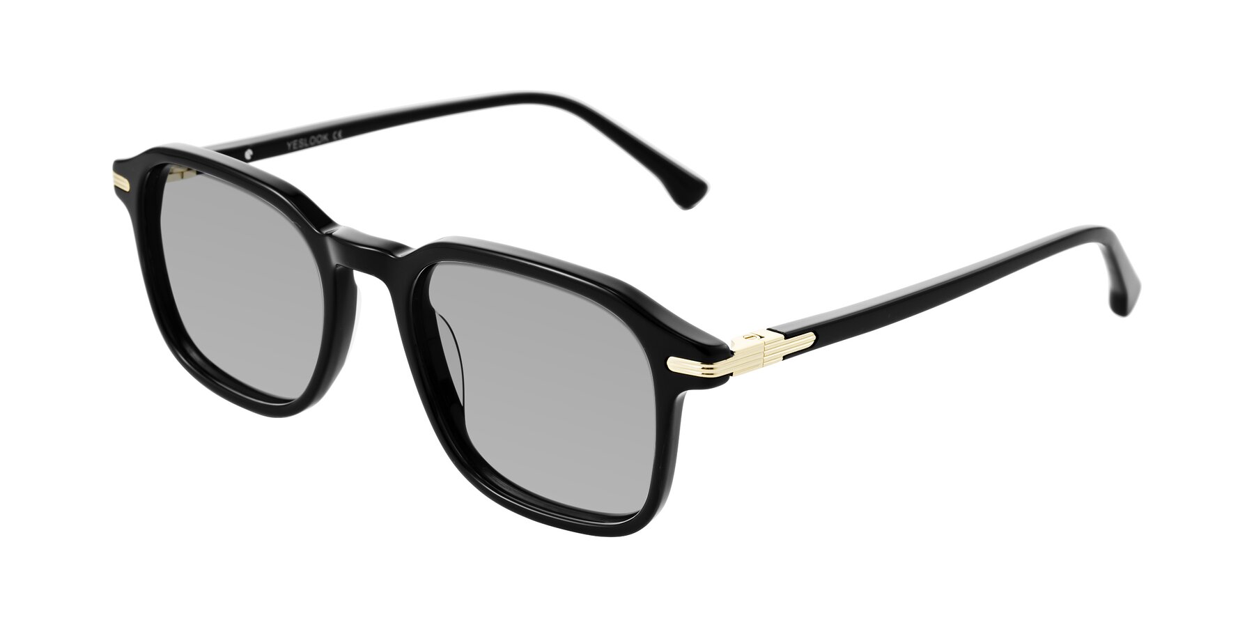 Angle of Tlaho in Black with Light Gray Tinted Lenses