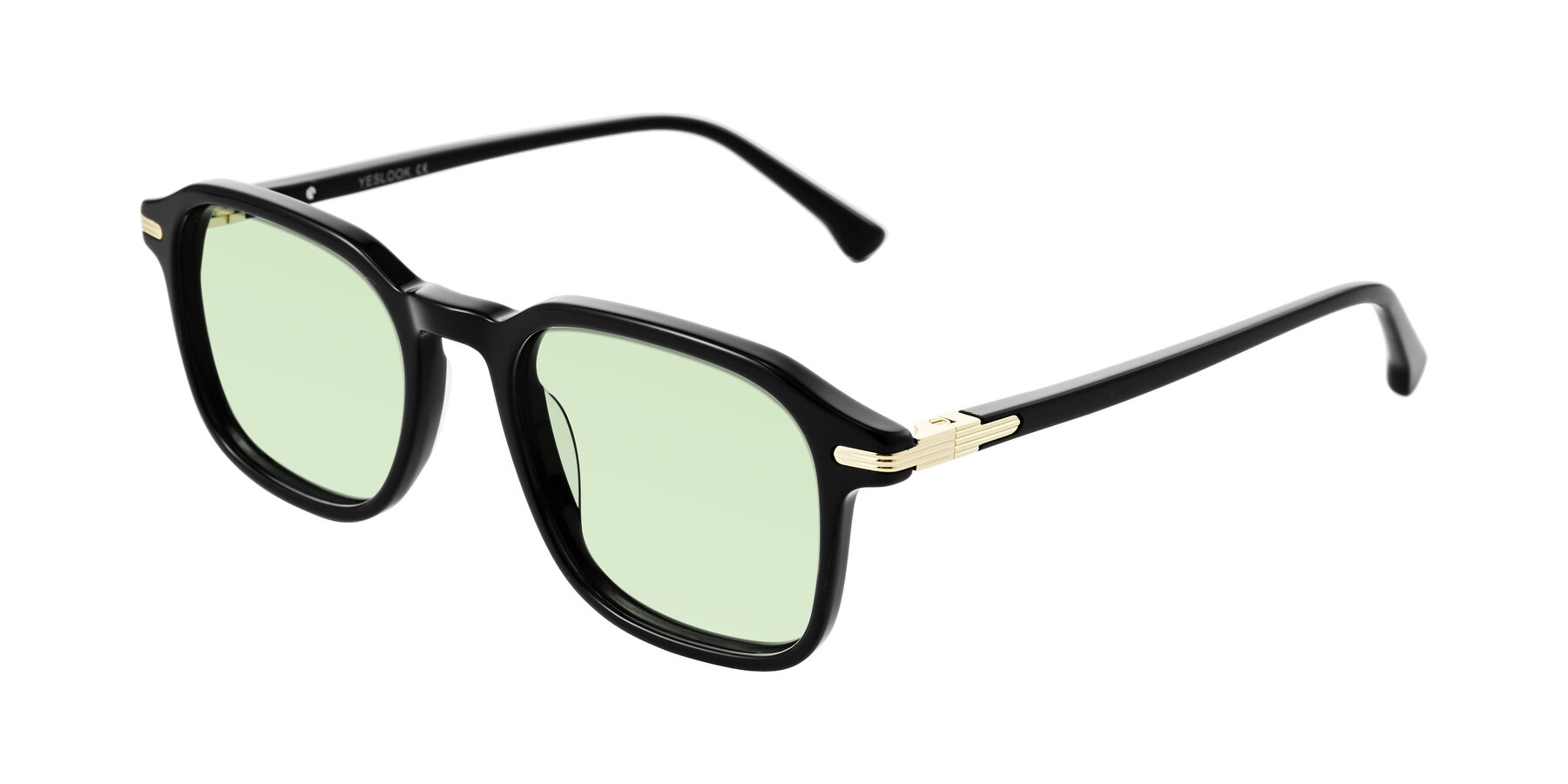 Angle of Tlaho in Black with Light Green Tinted Lenses
