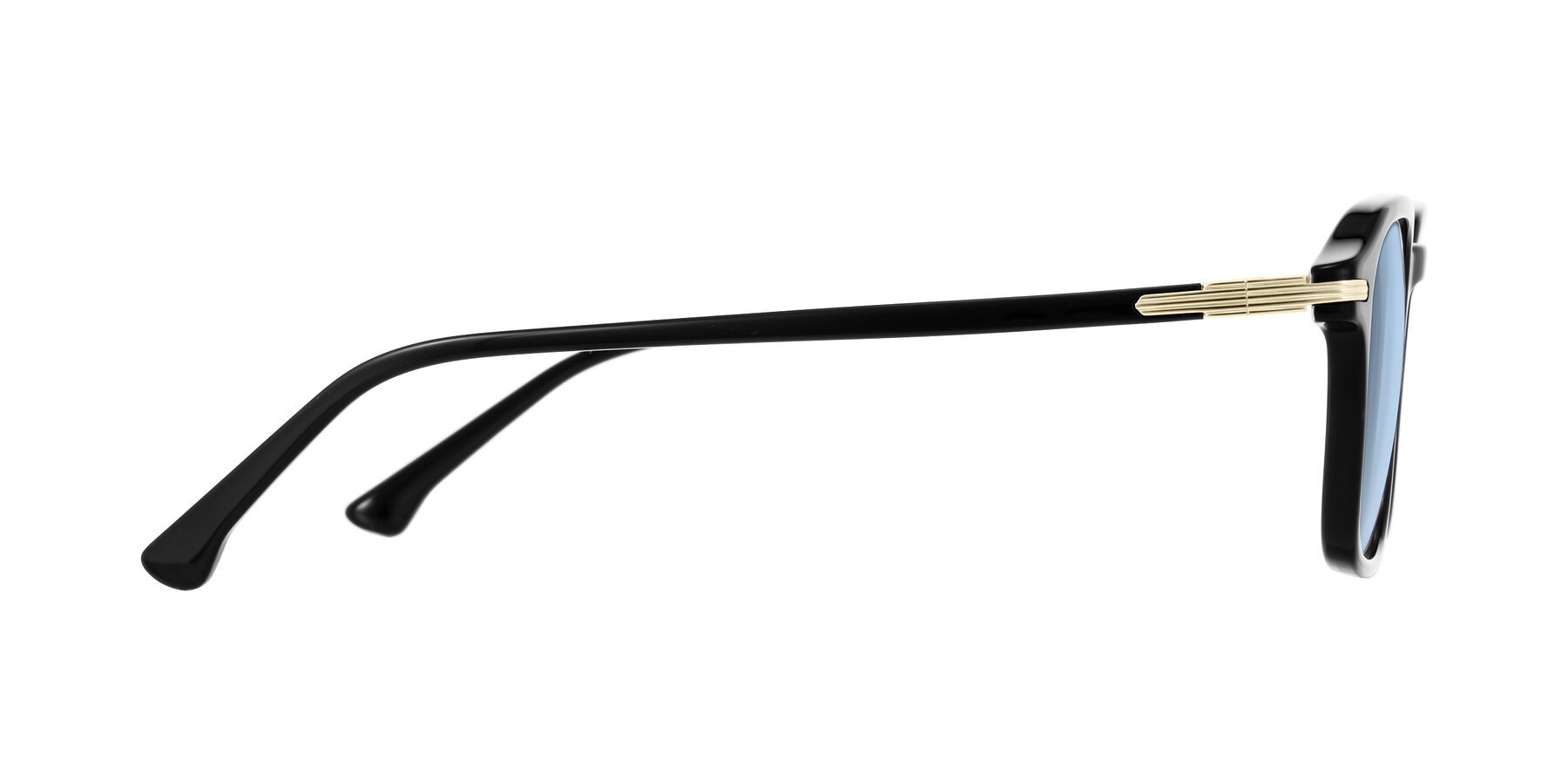 Side of Tlaho in Black with Light Blue Tinted Lenses