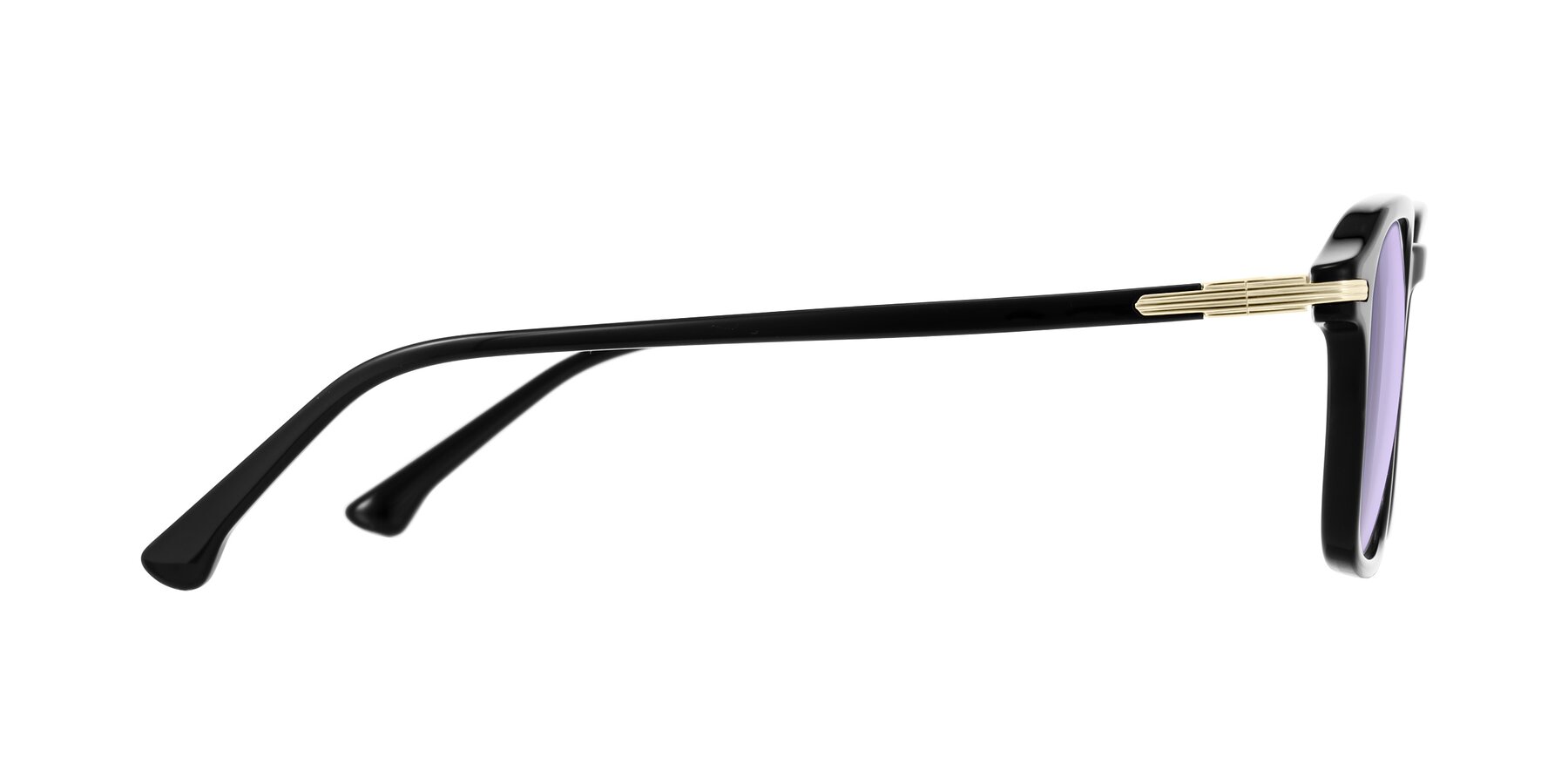 Side of Tlaho in Black with Light Purple Tinted Lenses