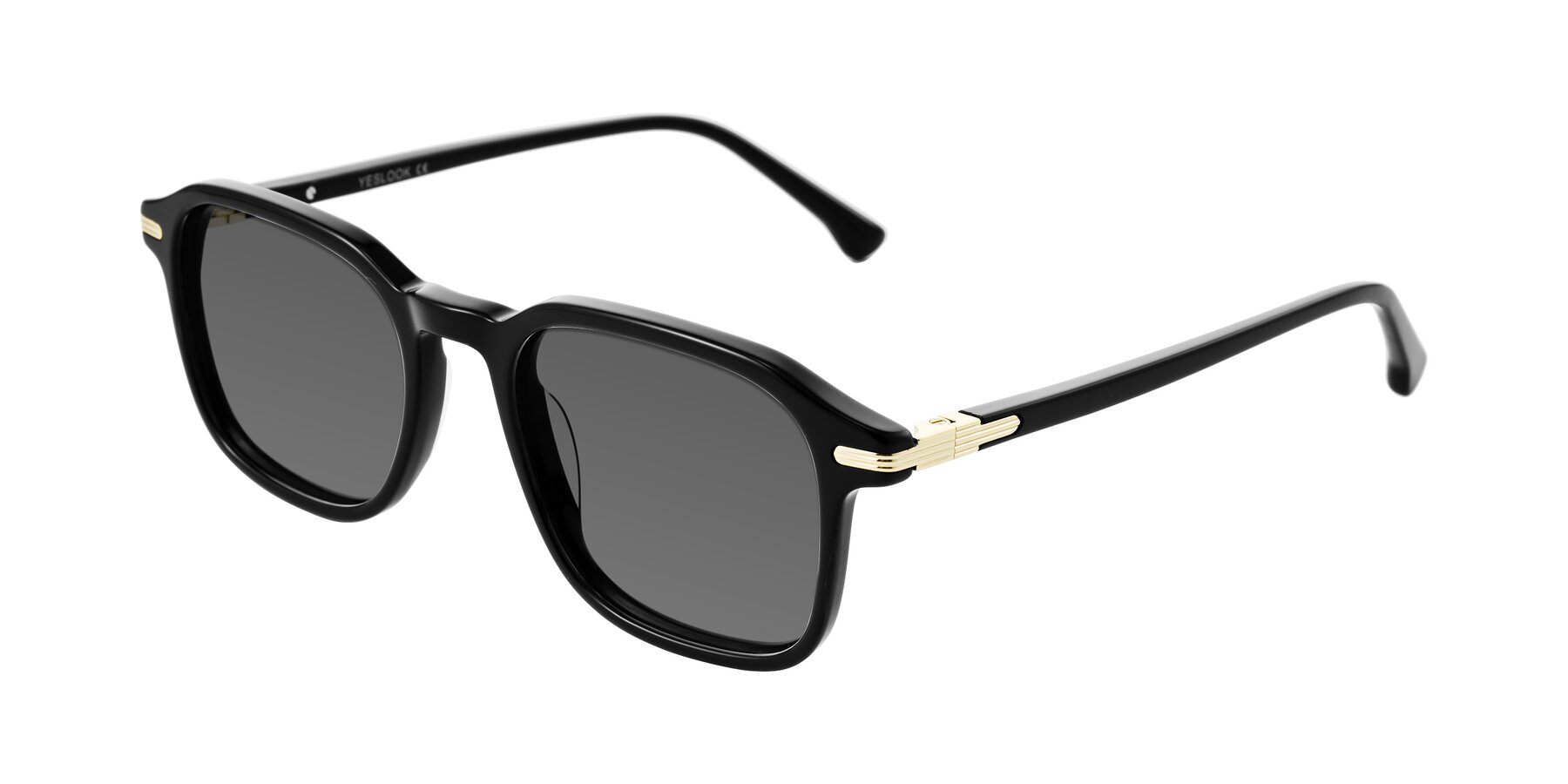 Angle of Tlaho in Black with Medium Gray Tinted Lenses