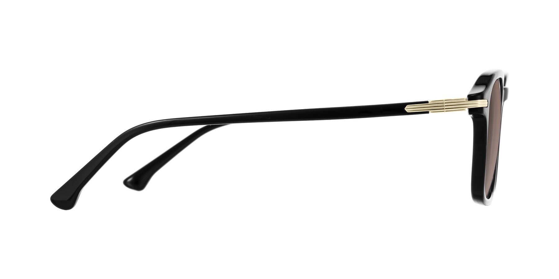 Side of Tlaho in Black with Medium Brown Tinted Lenses