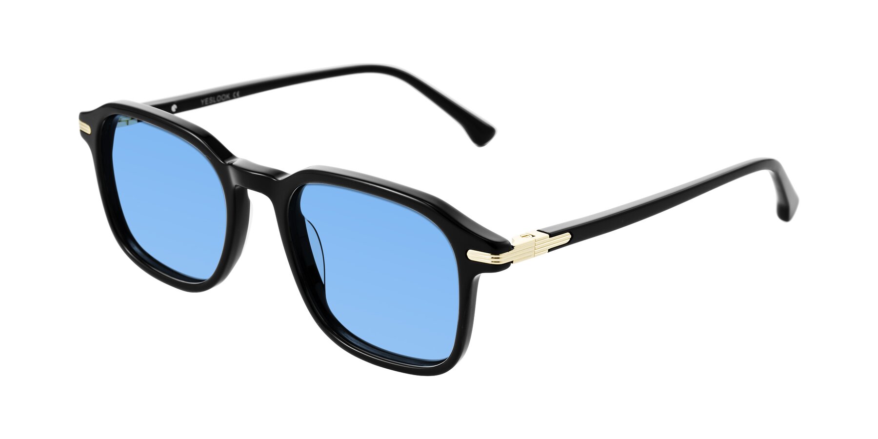 Angle of Tlaho in Black with Medium Blue Tinted Lenses