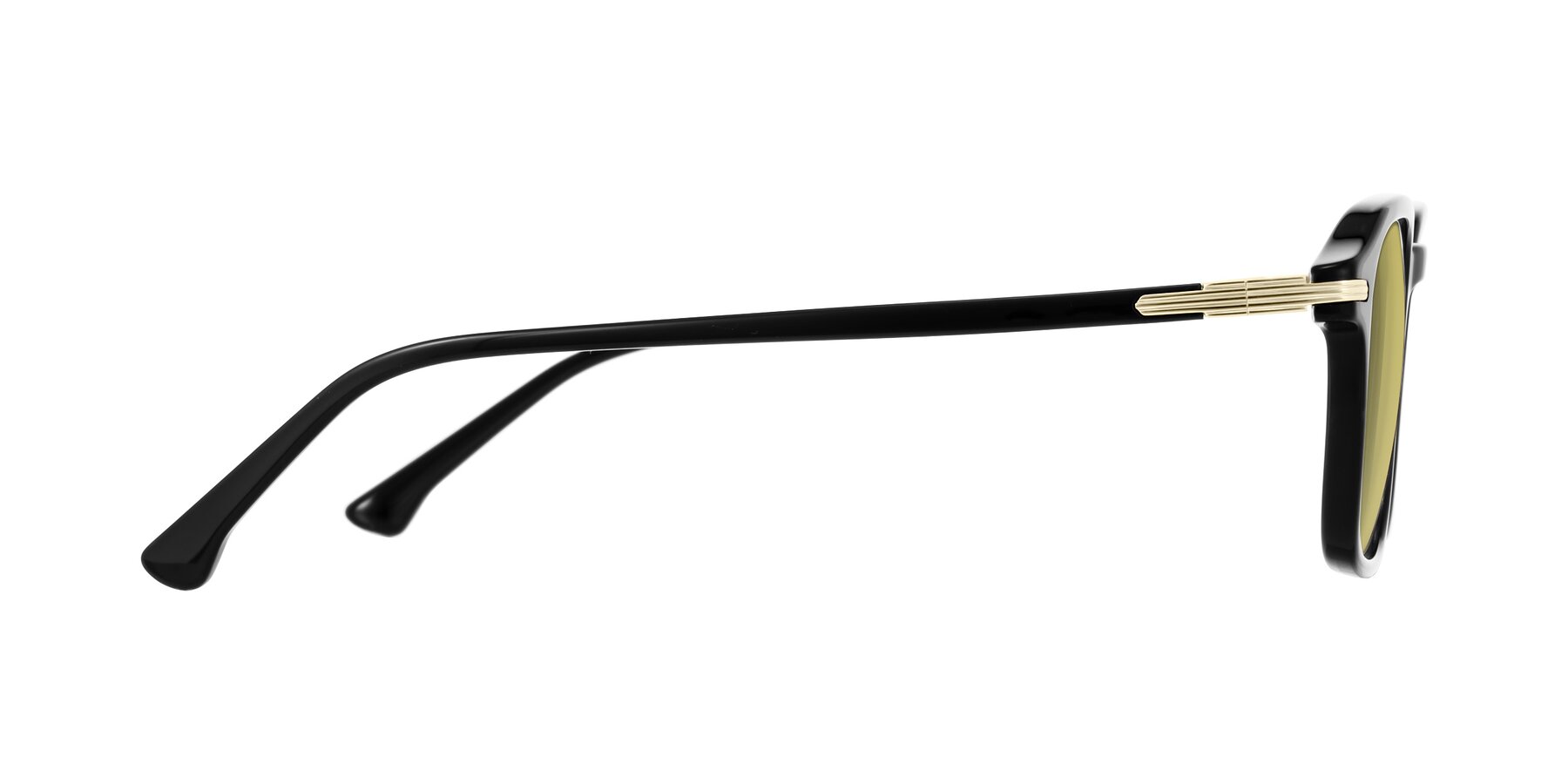 Side of Tlaho in Black with Medium Champagne Tinted Lenses