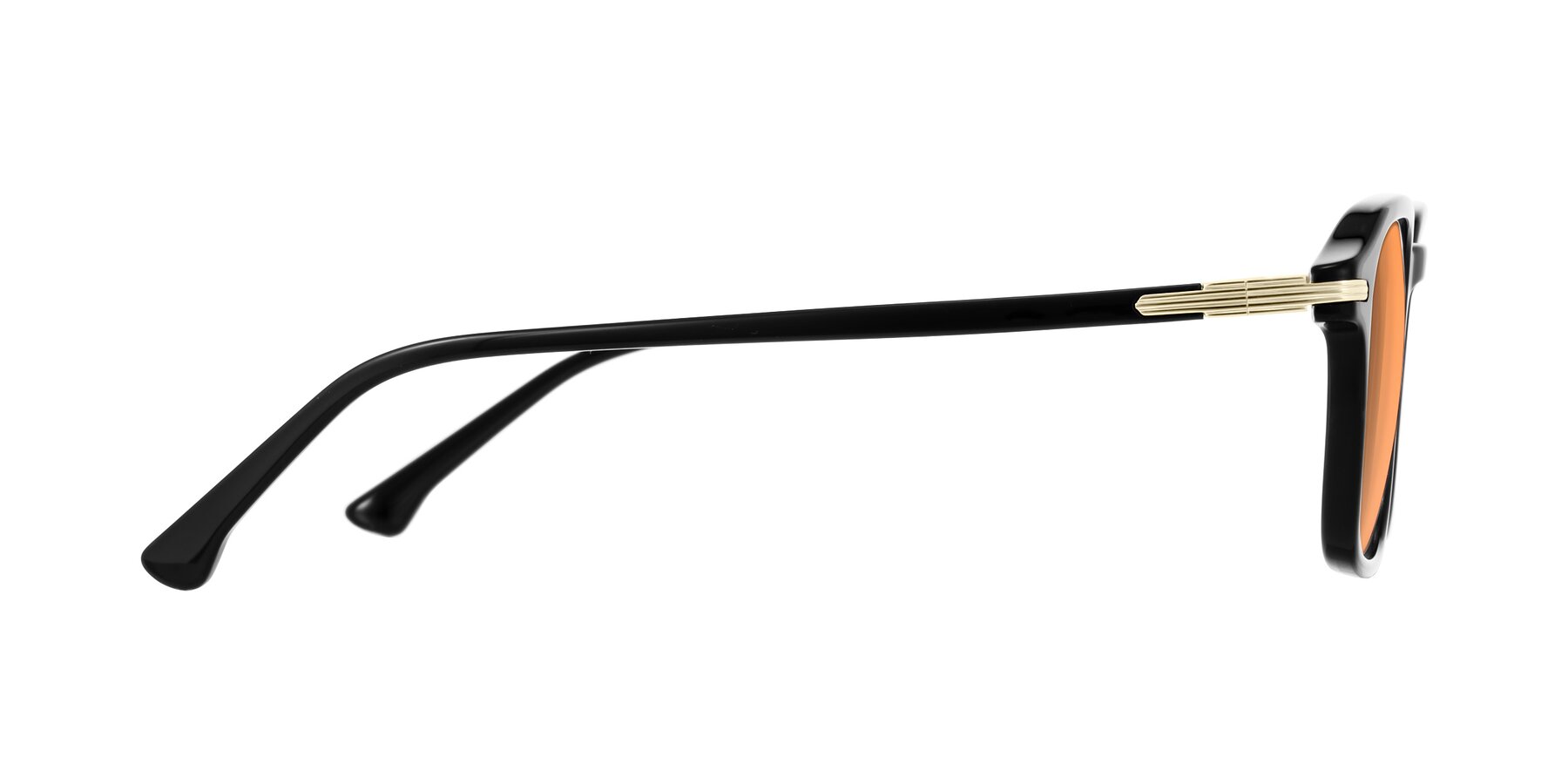 Side of Tlaho in Black with Medium Orange Tinted Lenses
