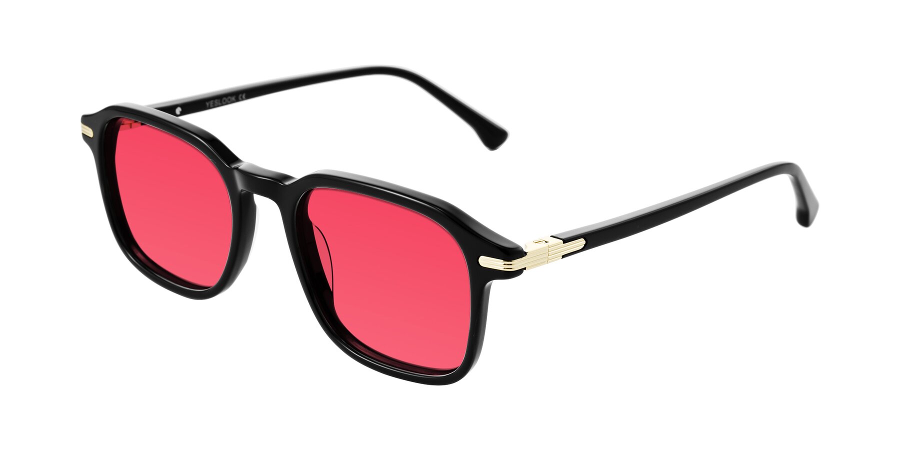 Angle of Tlaho in Black with Red Tinted Lenses