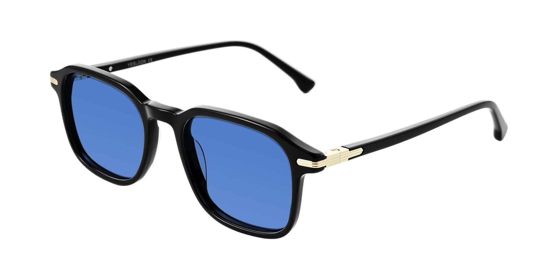 Angle of Tlaho in Black with Blue Tinted Lenses