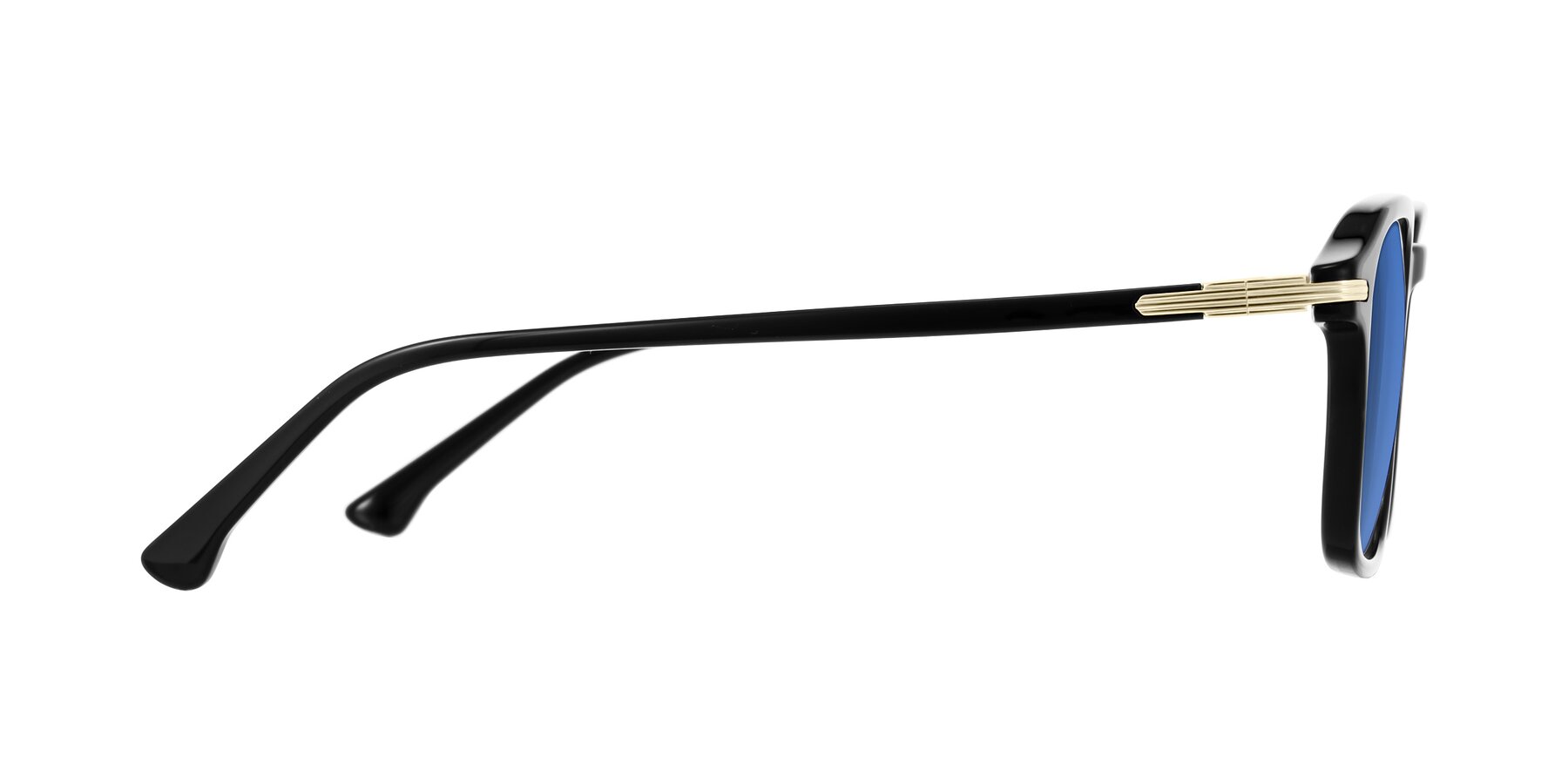 Side of Tlaho in Black with Blue Tinted Lenses