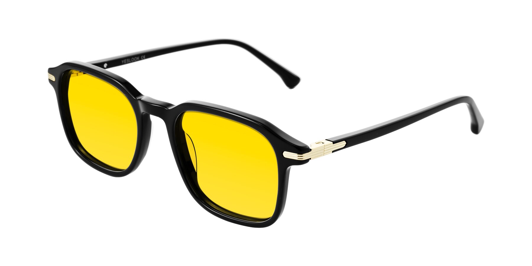 Angle of Tlaho in Black with Yellow Tinted Lenses