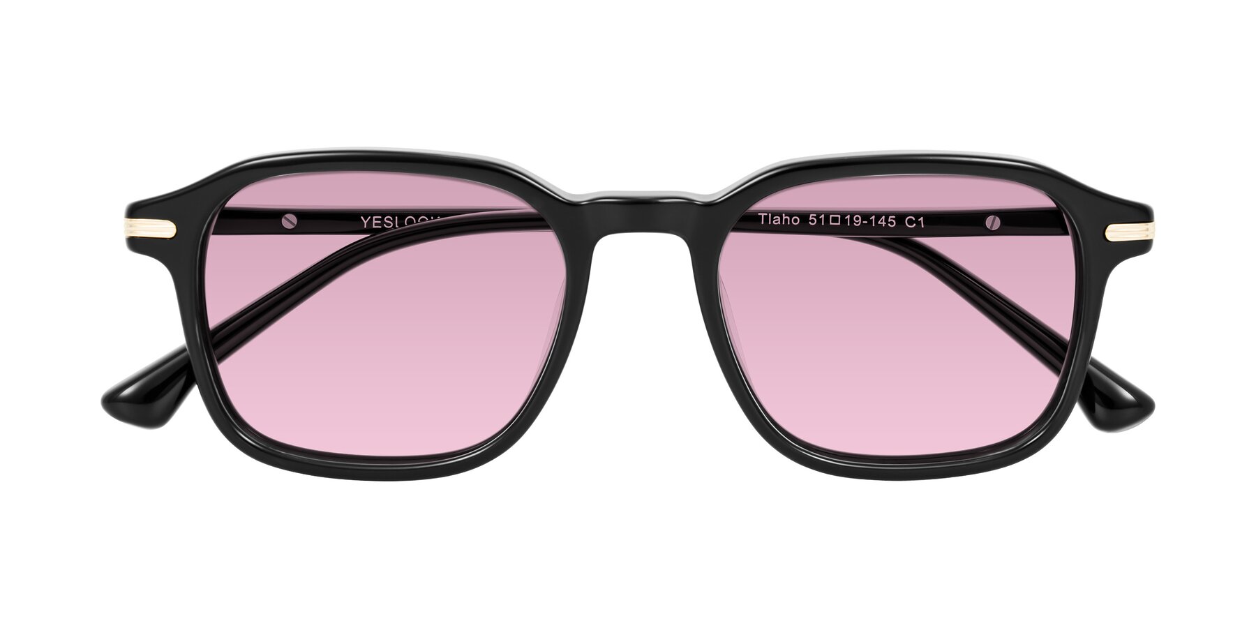 Folded Front of Tlaho in Black with Light Wine Tinted Lenses