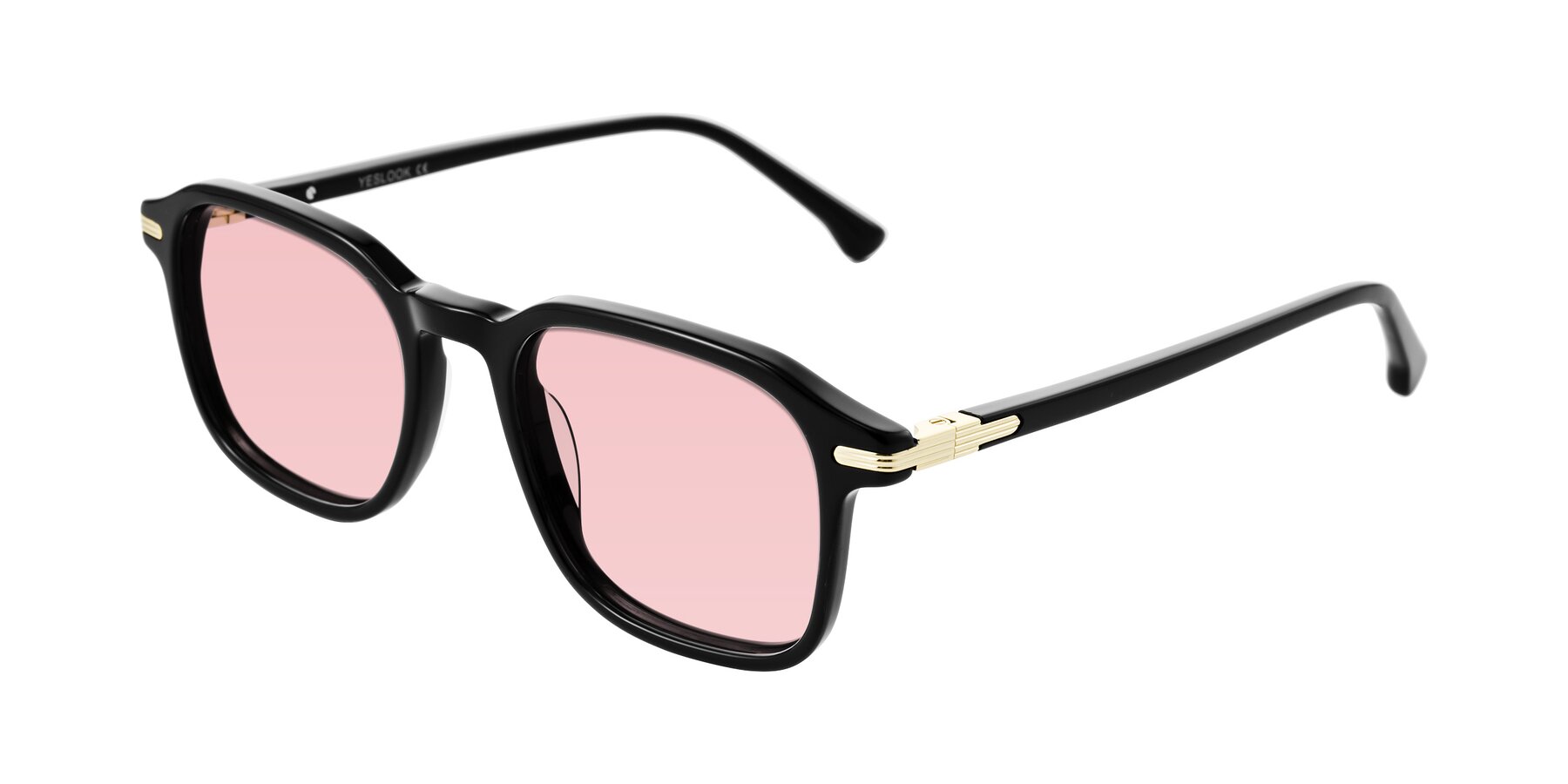 Angle of Tlaho in Black with Light Garnet Tinted Lenses