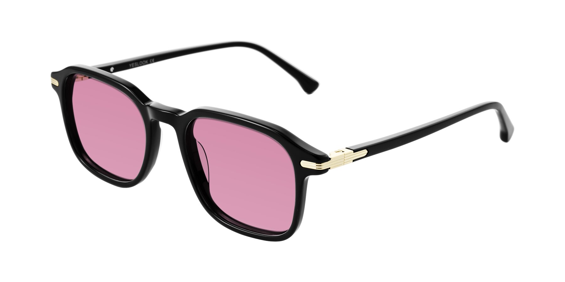 Angle of Tlaho in Black with Medium Wine Tinted Lenses