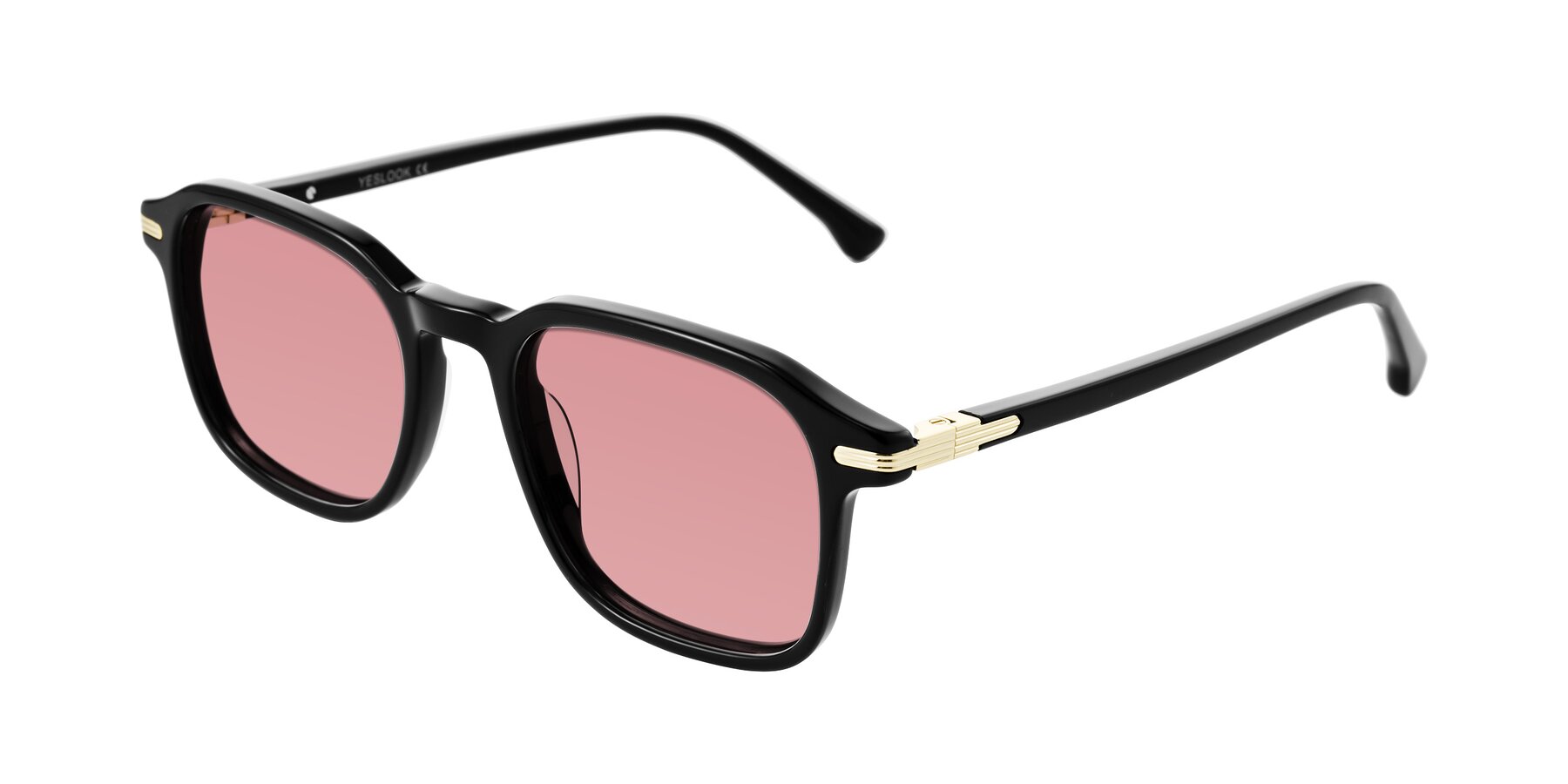 Angle of Tlaho in Black with Medium Garnet Tinted Lenses