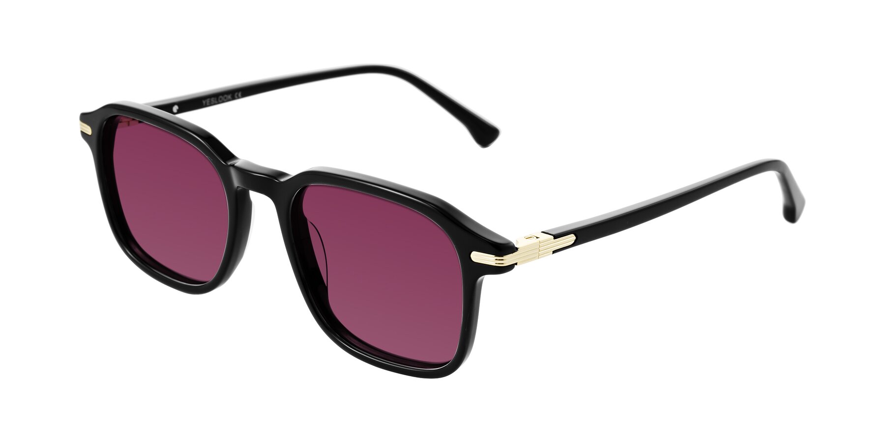 Angle of Tlaho in Black with Wine Tinted Lenses
