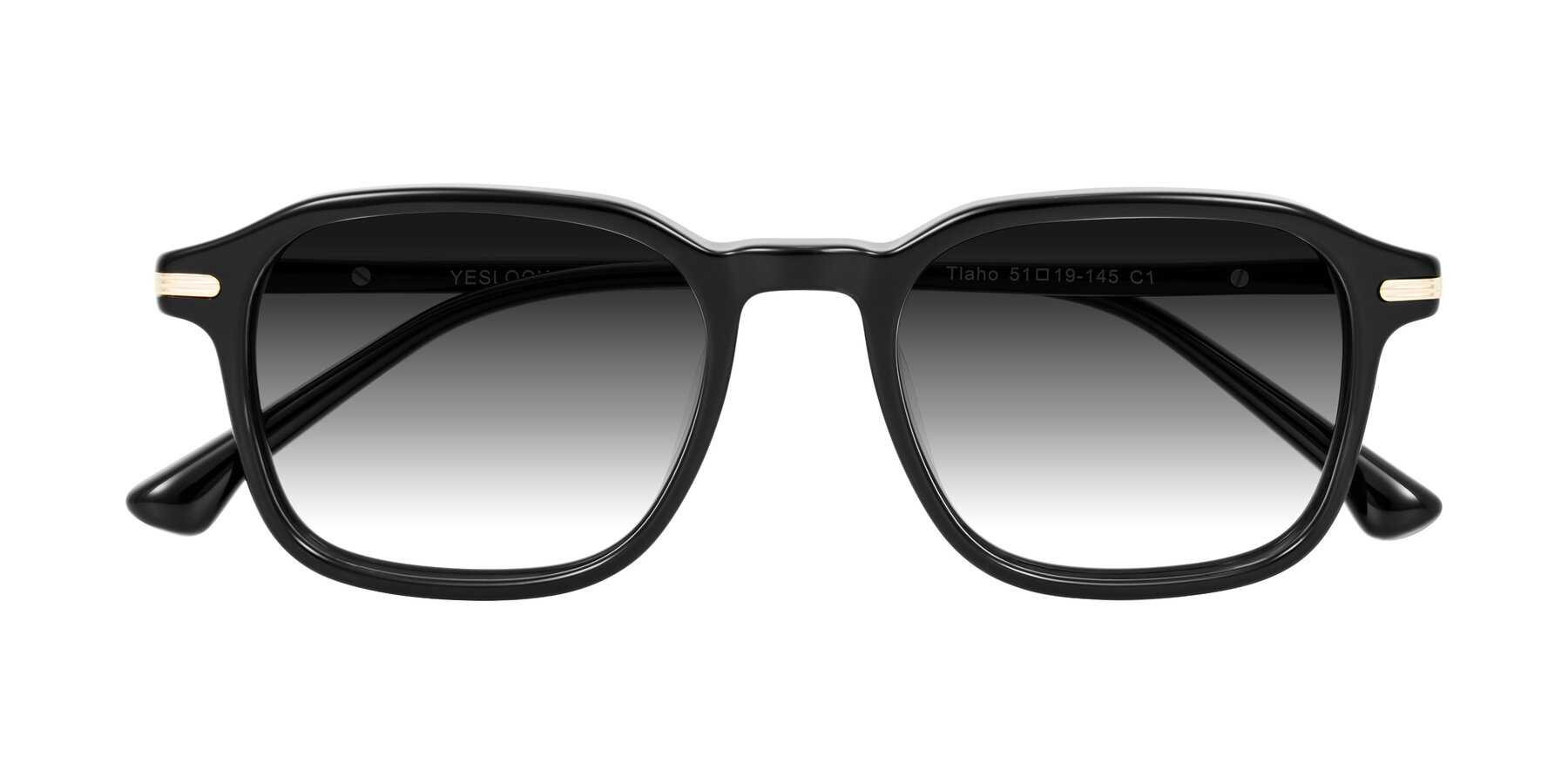 Folded Front of Tlaho in Black with Gray Gradient Lenses