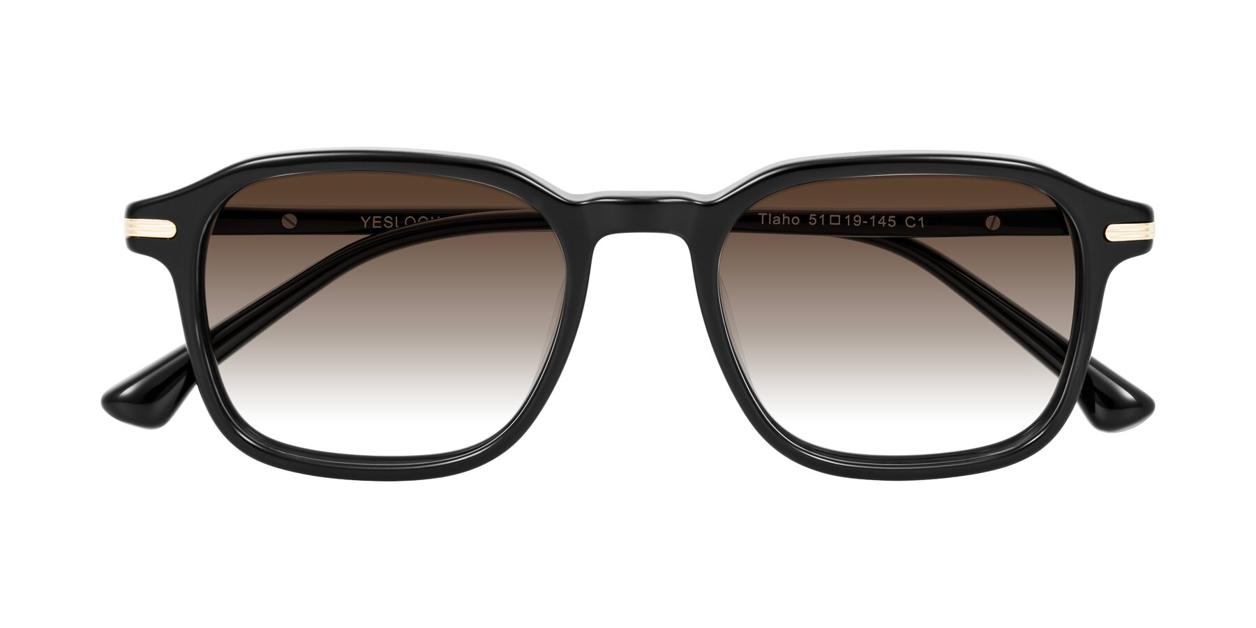 Folded Front of Tlaho in Black with Brown Gradient Lenses