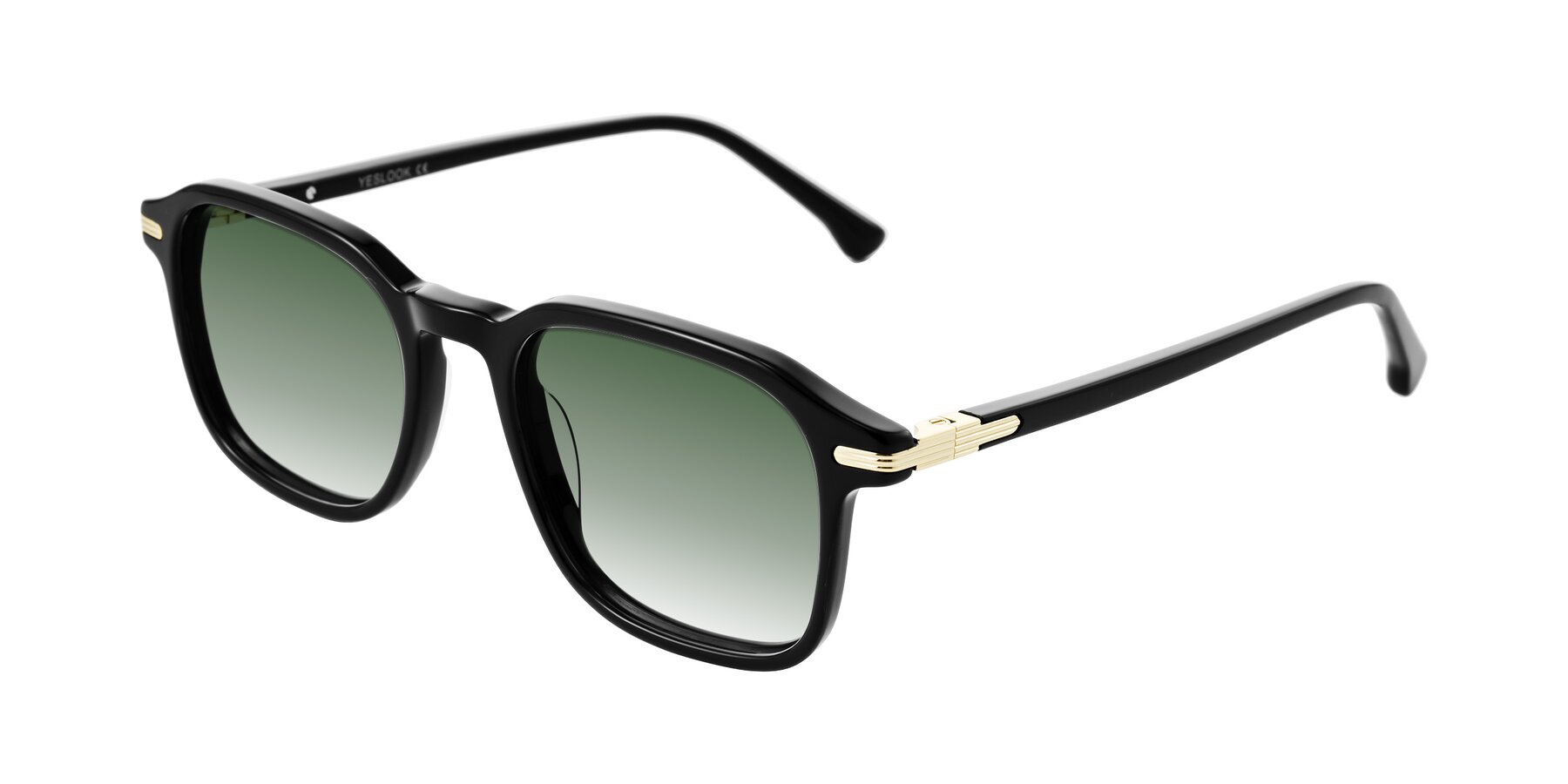 Angle of Tlaho in Black with Green Gradient Lenses