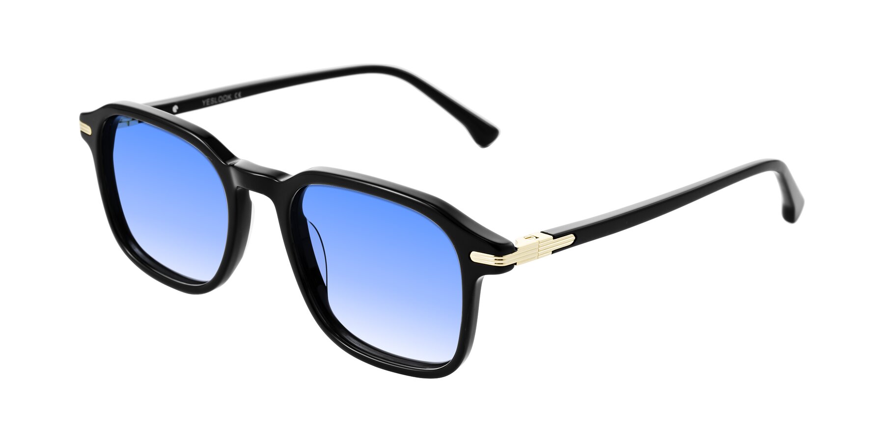 Angle of Tlaho in Black with Blue Gradient Lenses