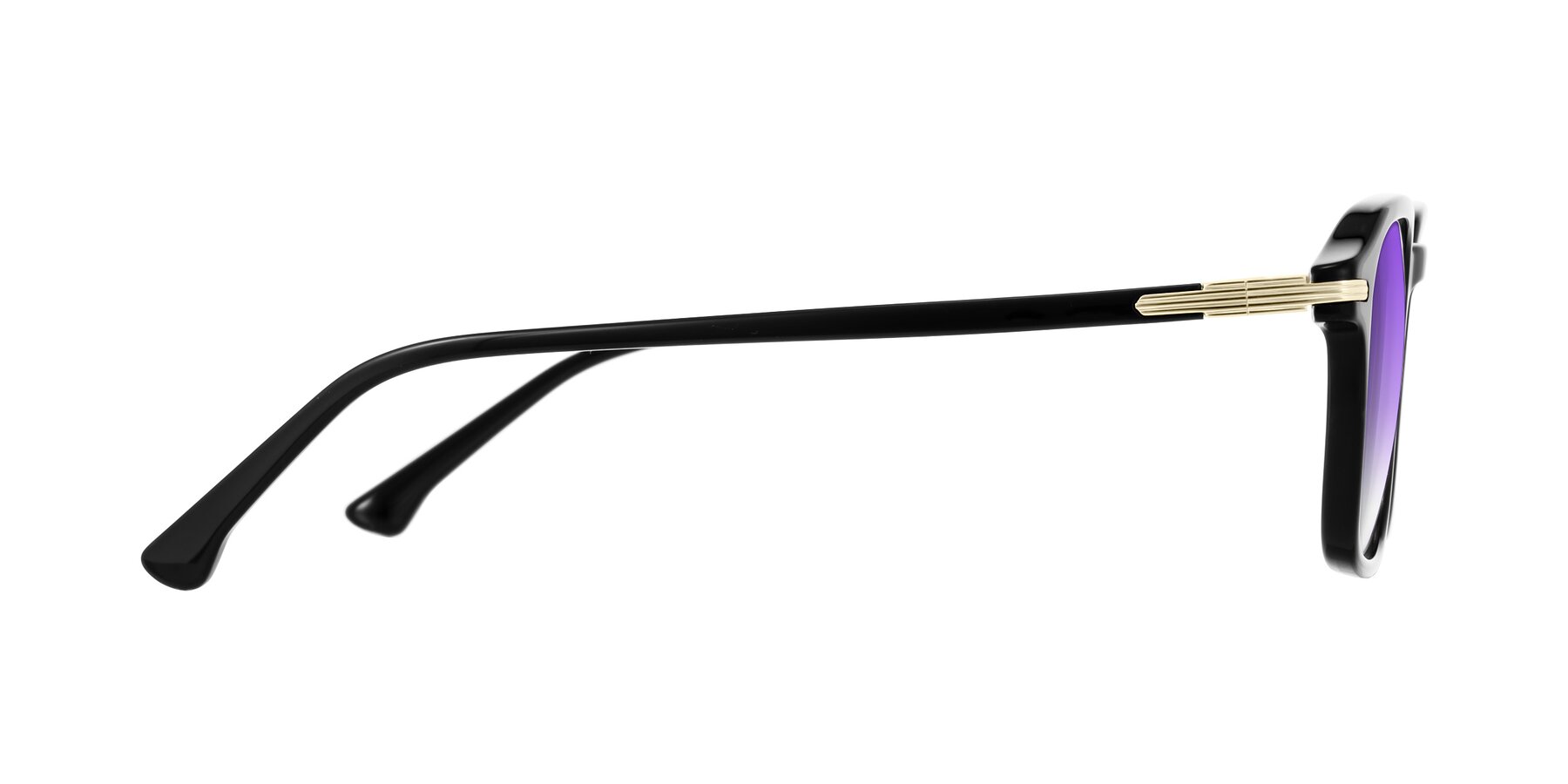 Side of Tlaho in Black with Purple Gradient Lenses