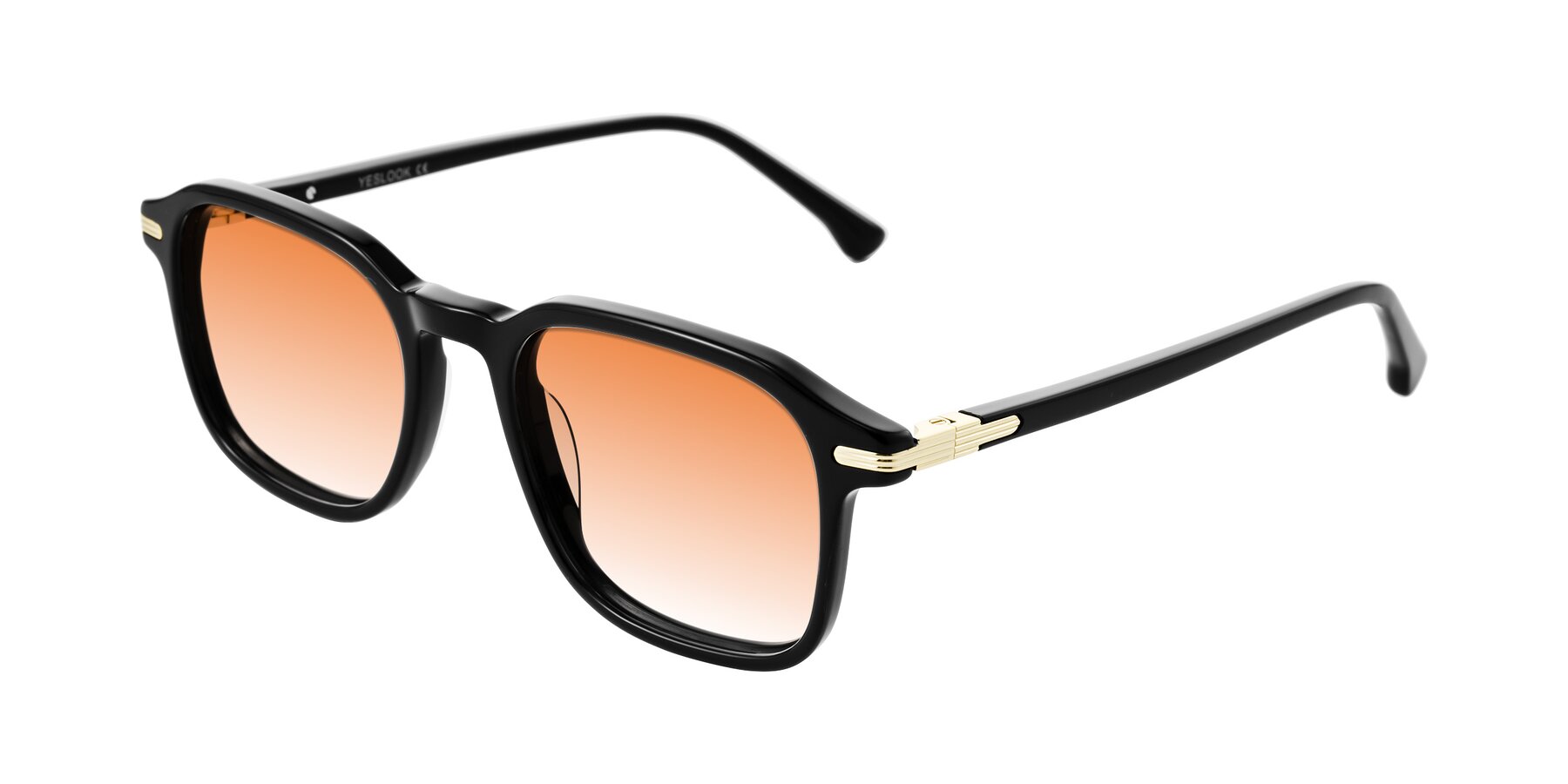 Angle of Tlaho in Black with Orange Gradient Lenses
