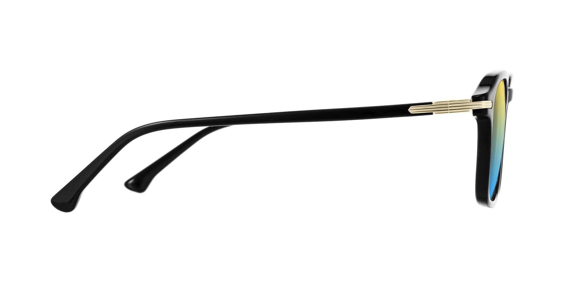 Side of Tlaho in Black with Yellow / Blue Gradient Lenses