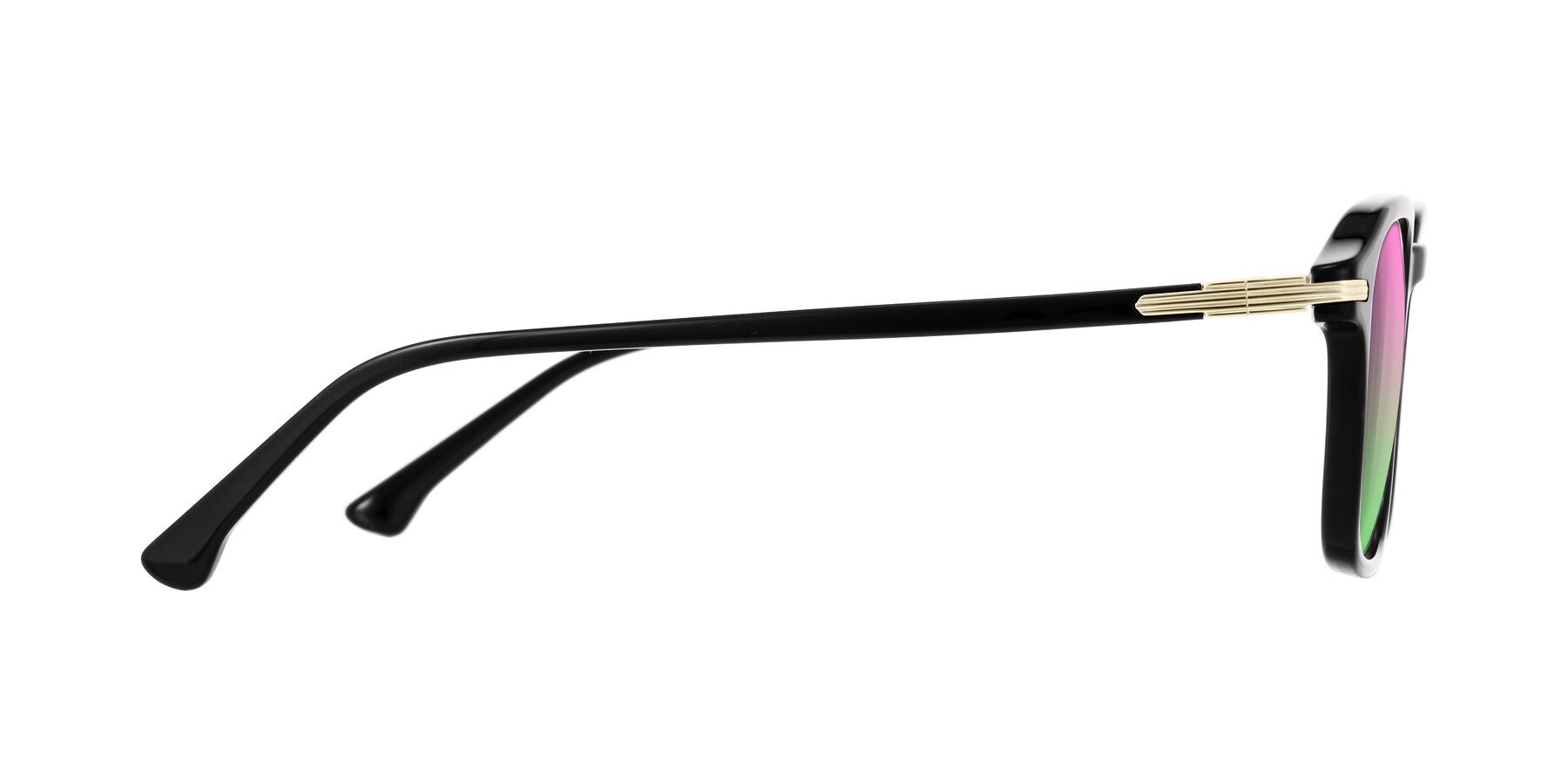 Side of Tlaho in Black with Pink / Green Gradient Lenses