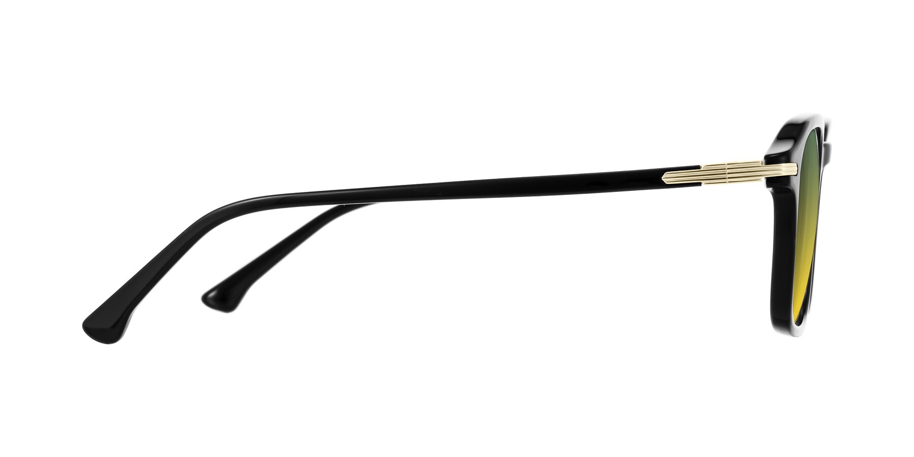 Side of Tlaho in Black with Green / Yellow Gradient Lenses