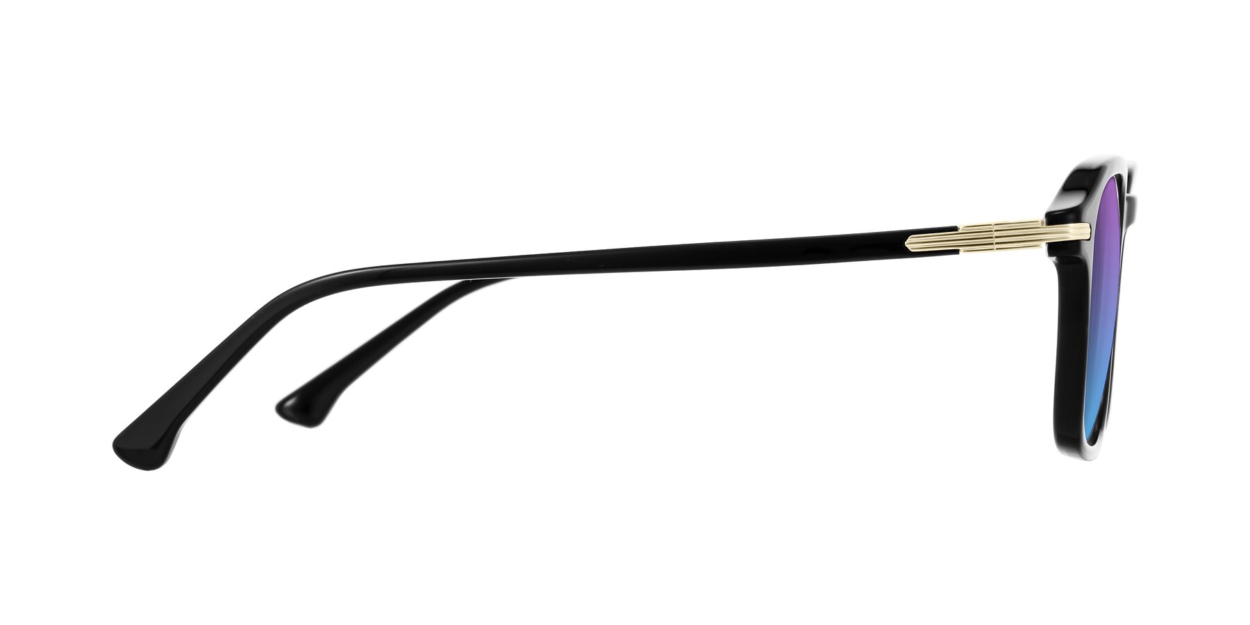 Side of Tlaho in Black with Purple / Blue Gradient Lenses