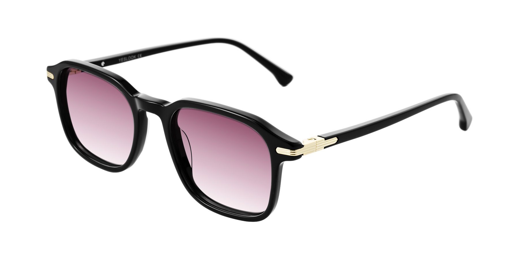 Angle of Tlaho in Black with Wine Gradient Lenses