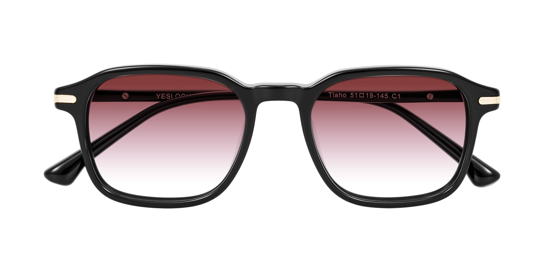Folded Front of Tlaho in Black with Garnet Gradient Lenses
