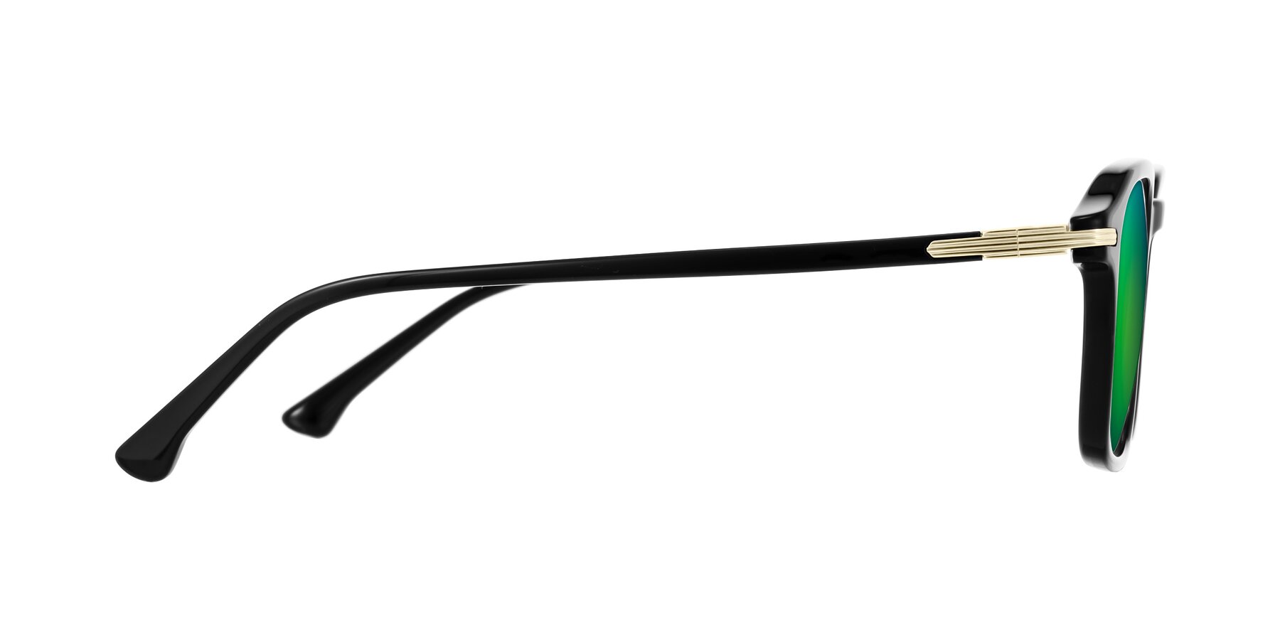 Side of Tlaho in Black with Green Mirrored Lenses